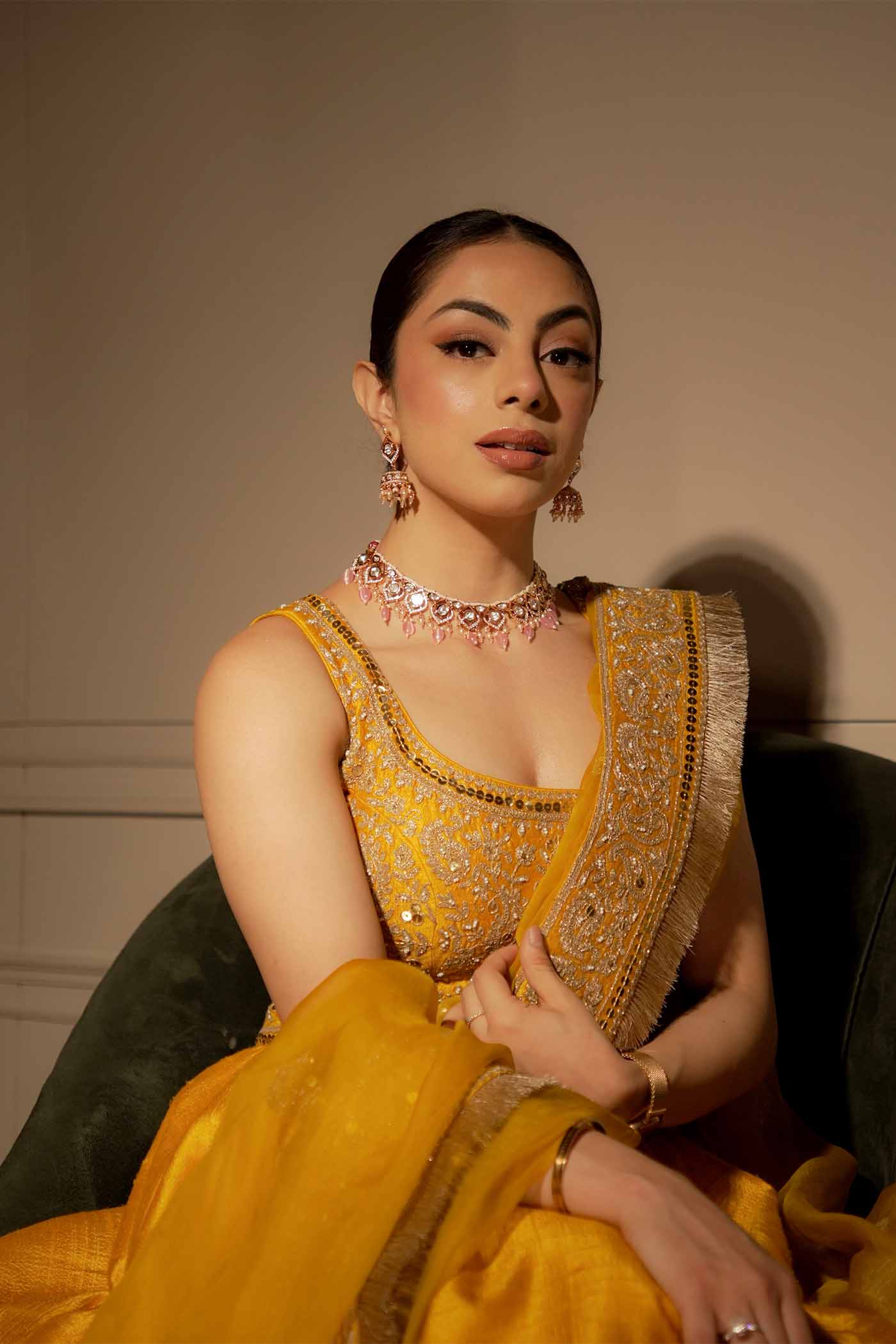 Ravkirat Kaur In Amna - Glaze Mustard