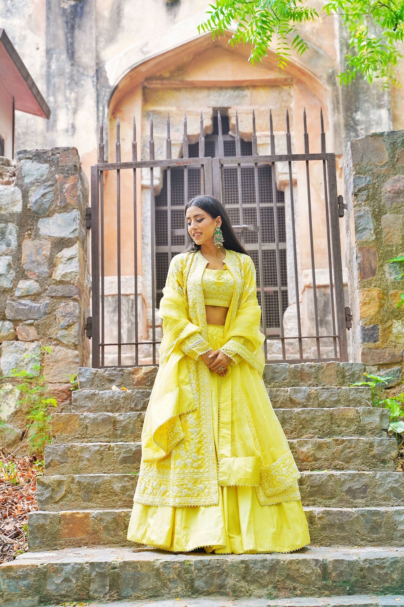 Upasana Ghai In Zahria - Lemon Yellow Jacket, Lehenga With Blouse And Dupatta