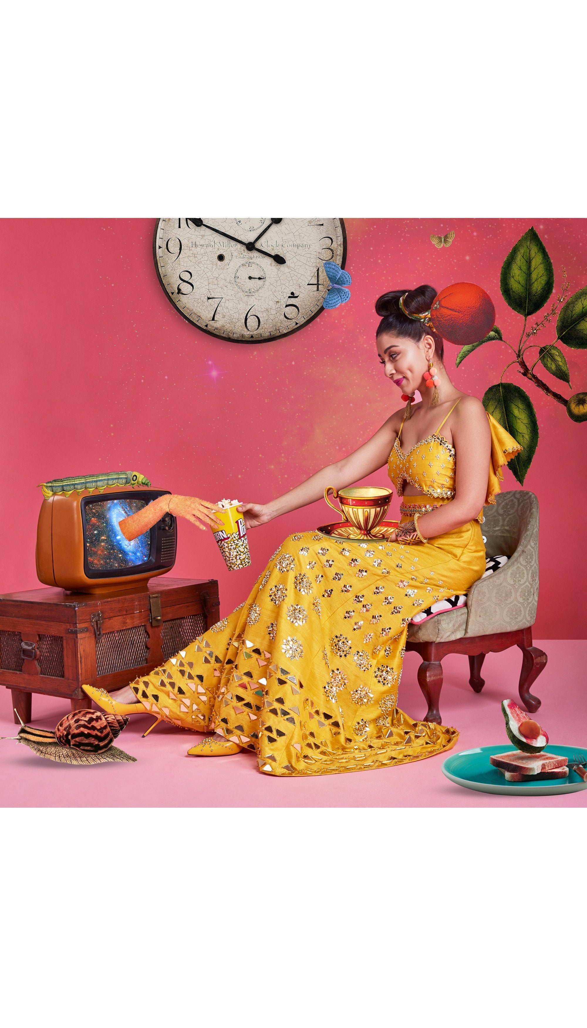 Hello? - Sunset Golden Yellow Embellished Jumpsuit