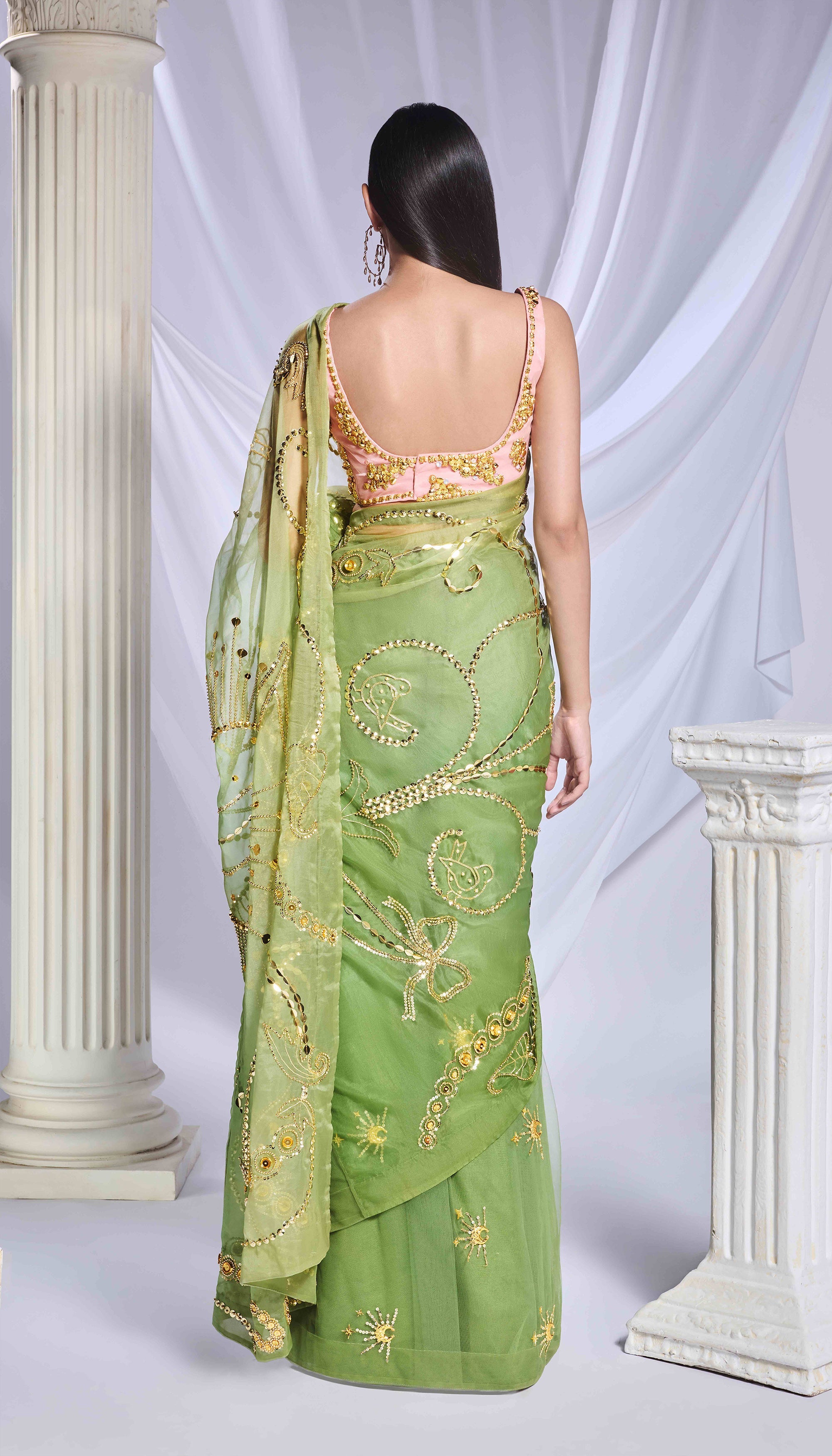Sea Frost Saree Set