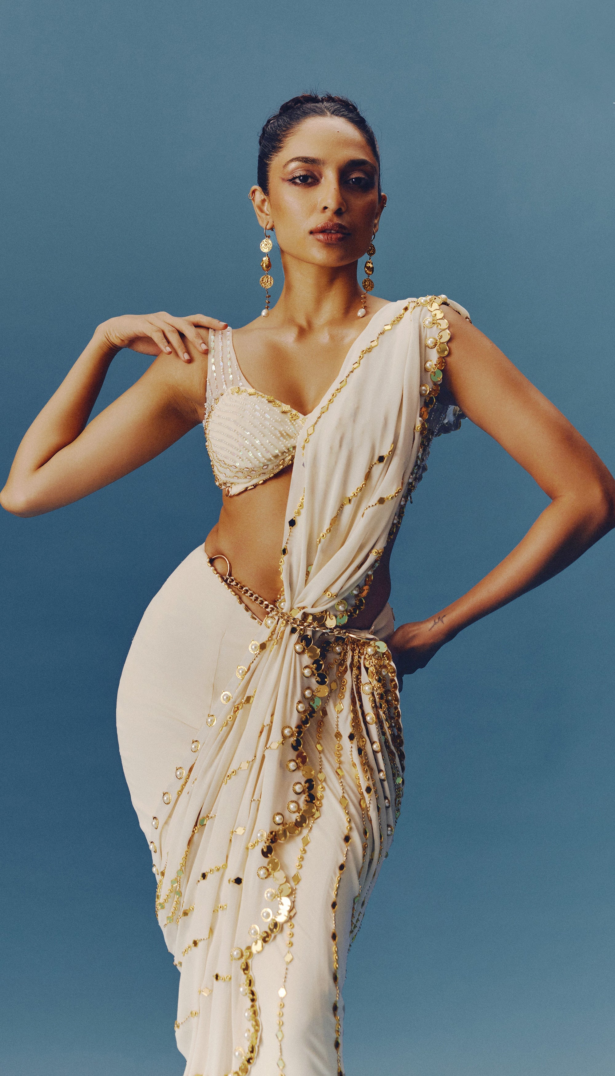 Sobhita In Ivory Ballet- Ivory Pre-Stitched Saree