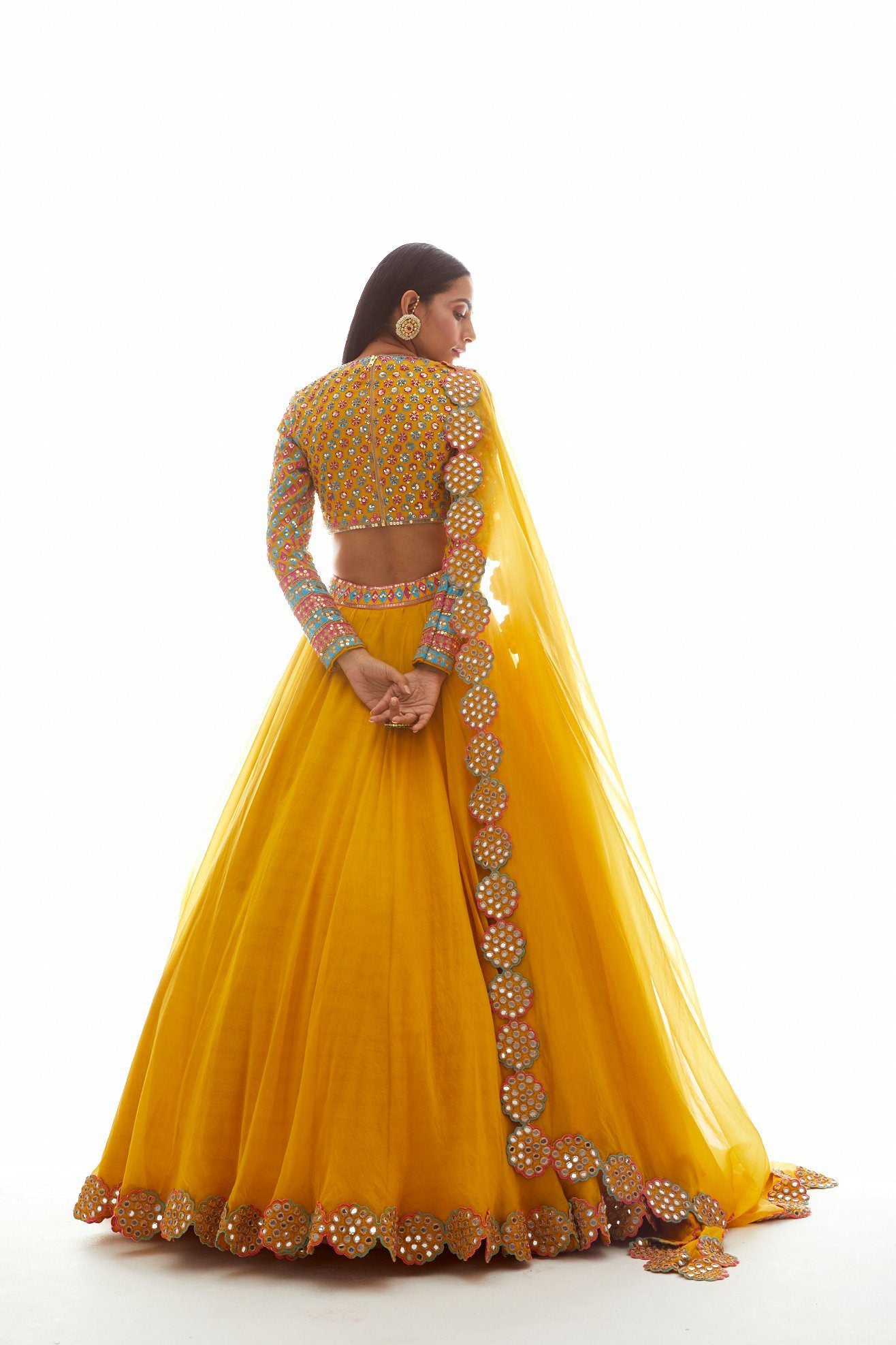 Vvani Vats,VAAW LH 2005,Mustard Applique Lehenga Set
