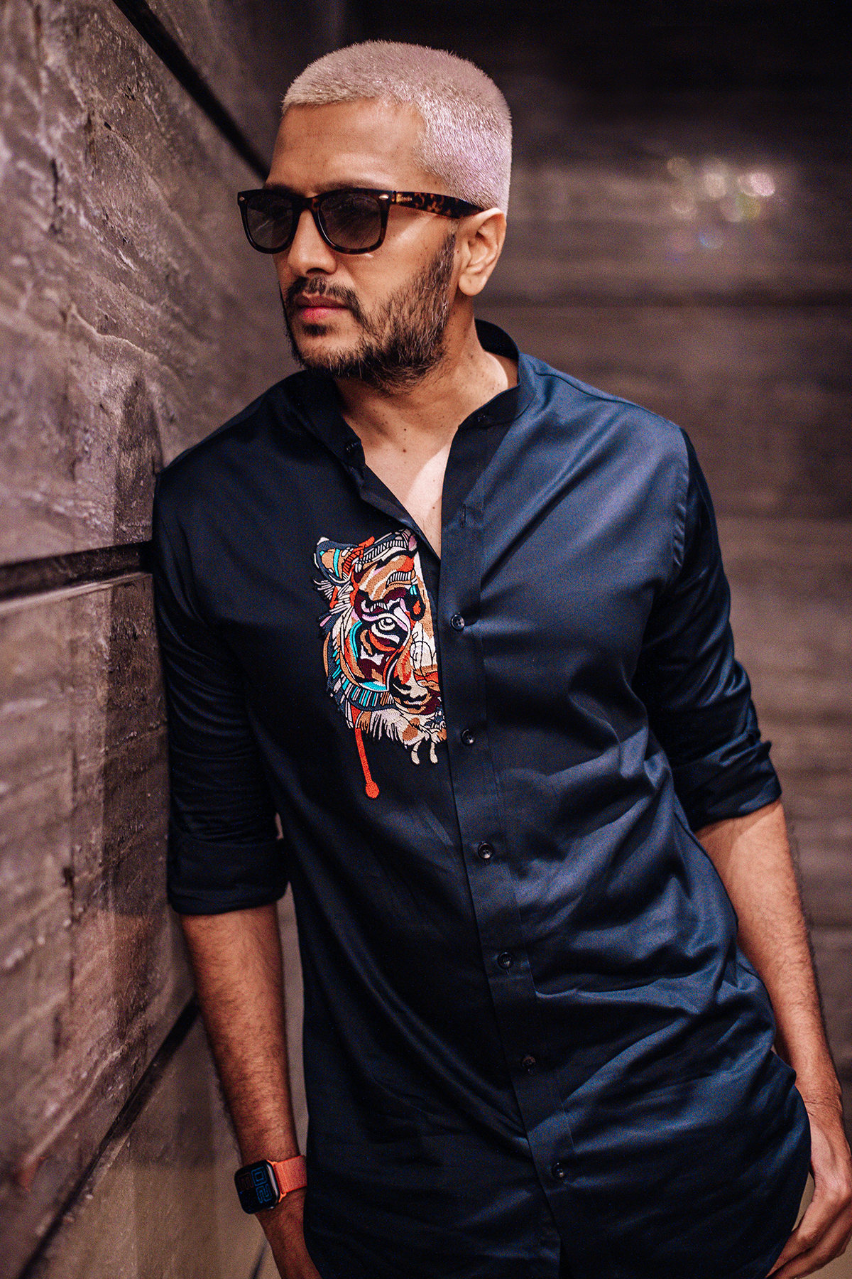 Ritiesh Deshmukh In Long Shirt With Lion Embroidery