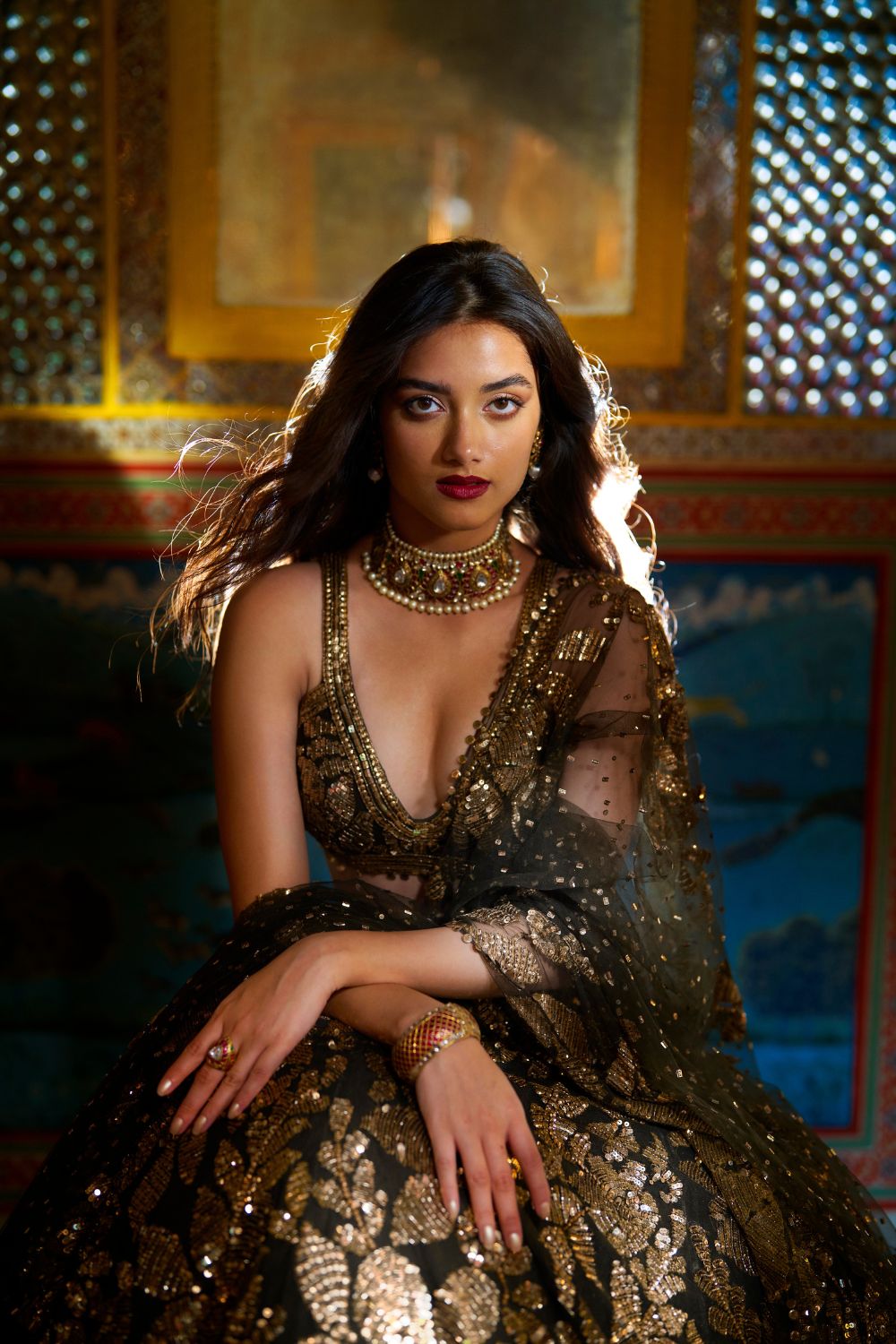 Gold Leaf Lehenga Set