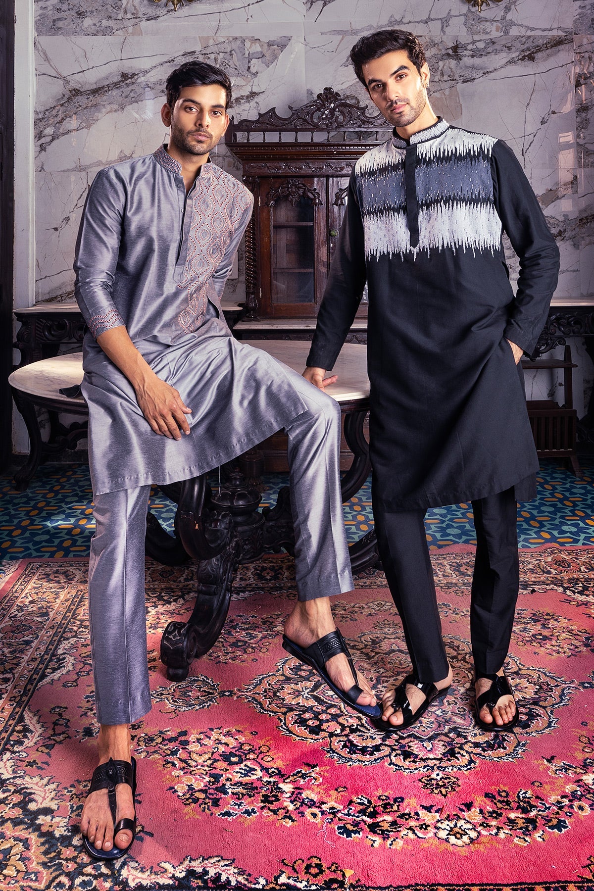 Black Embroidered Kurta & Pants