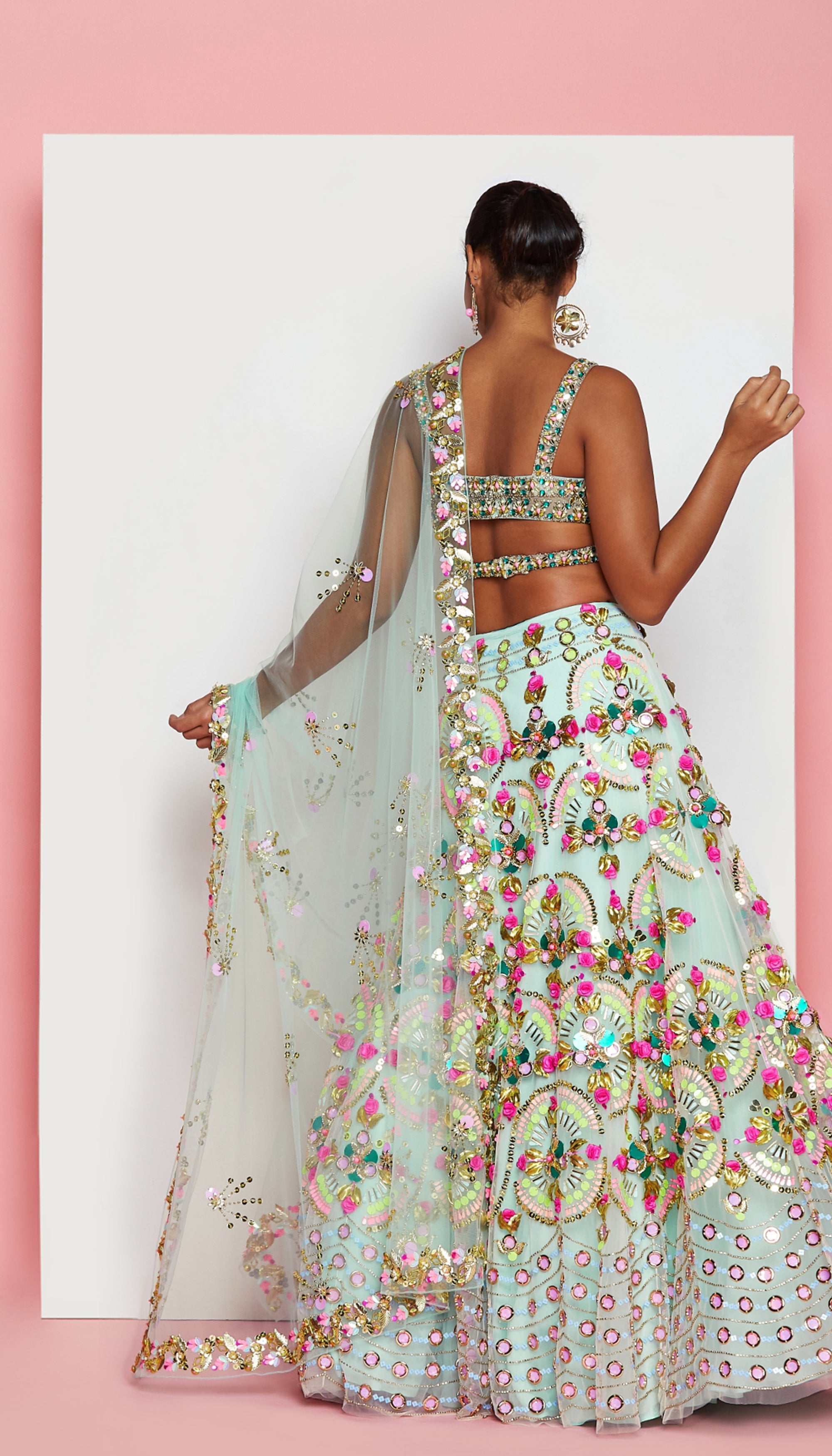 Rebel - Mint Green Embellished Lehenga Set