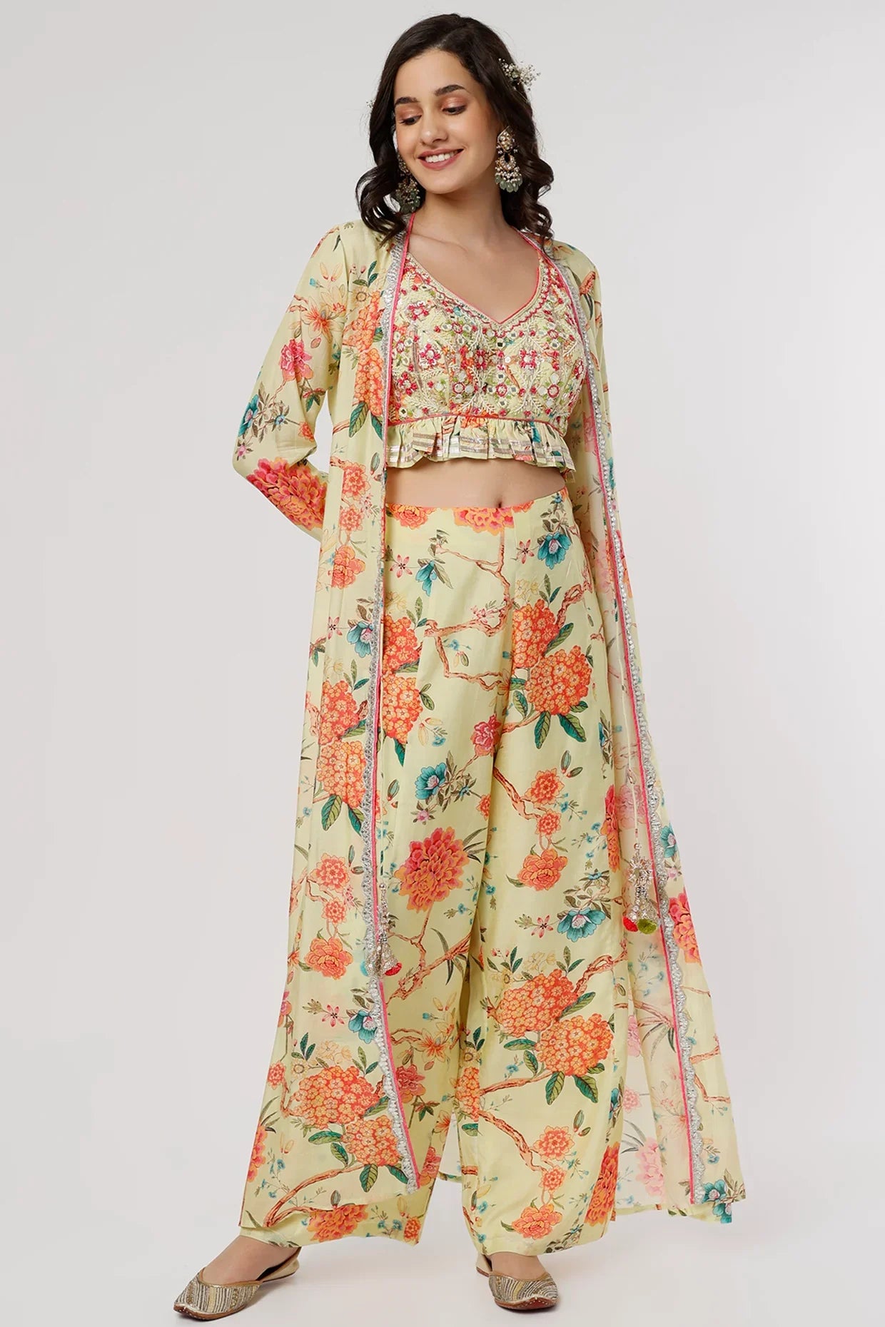 Kamli Panel Pant Cape Set