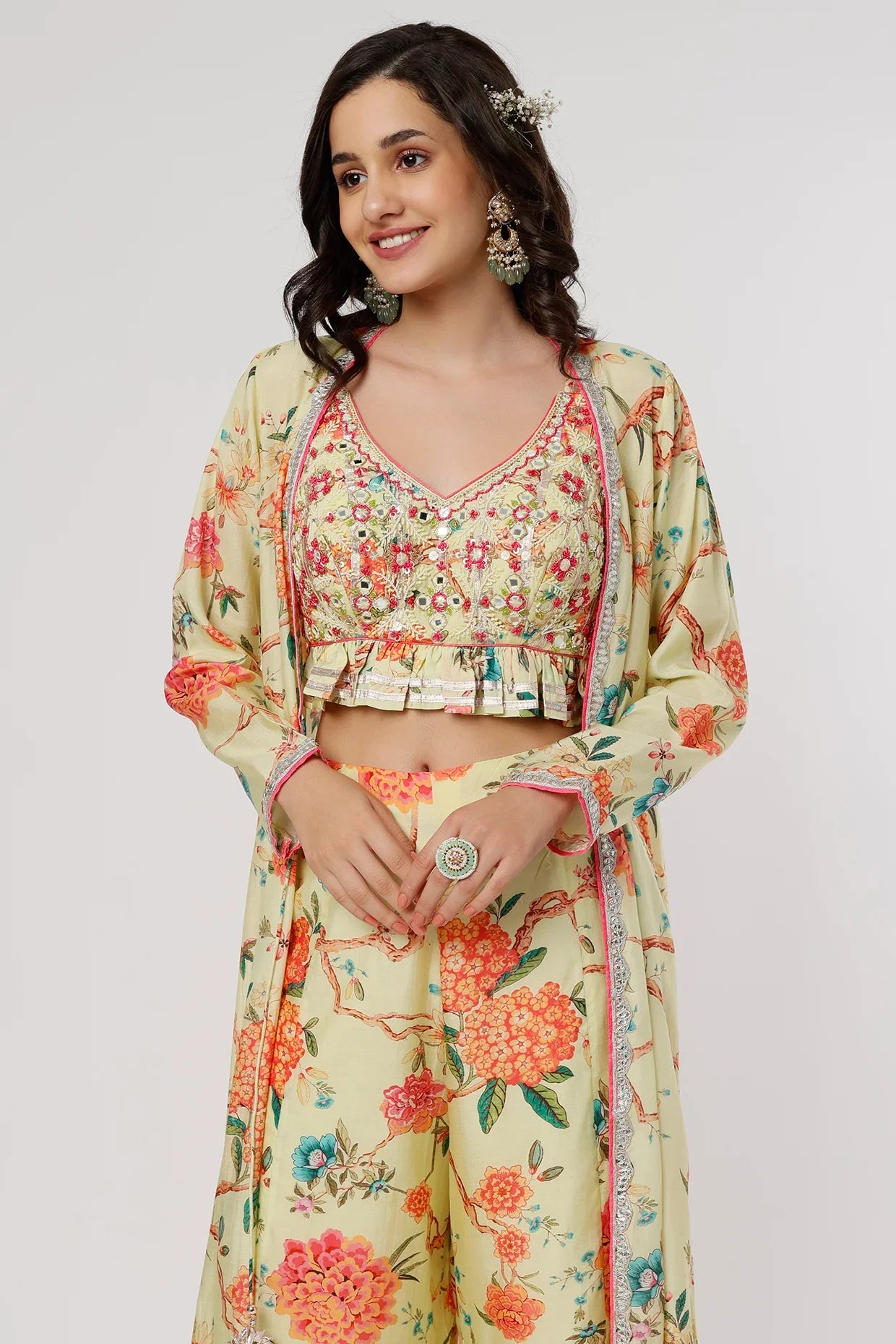 Kamli Panel Pant Cape Set