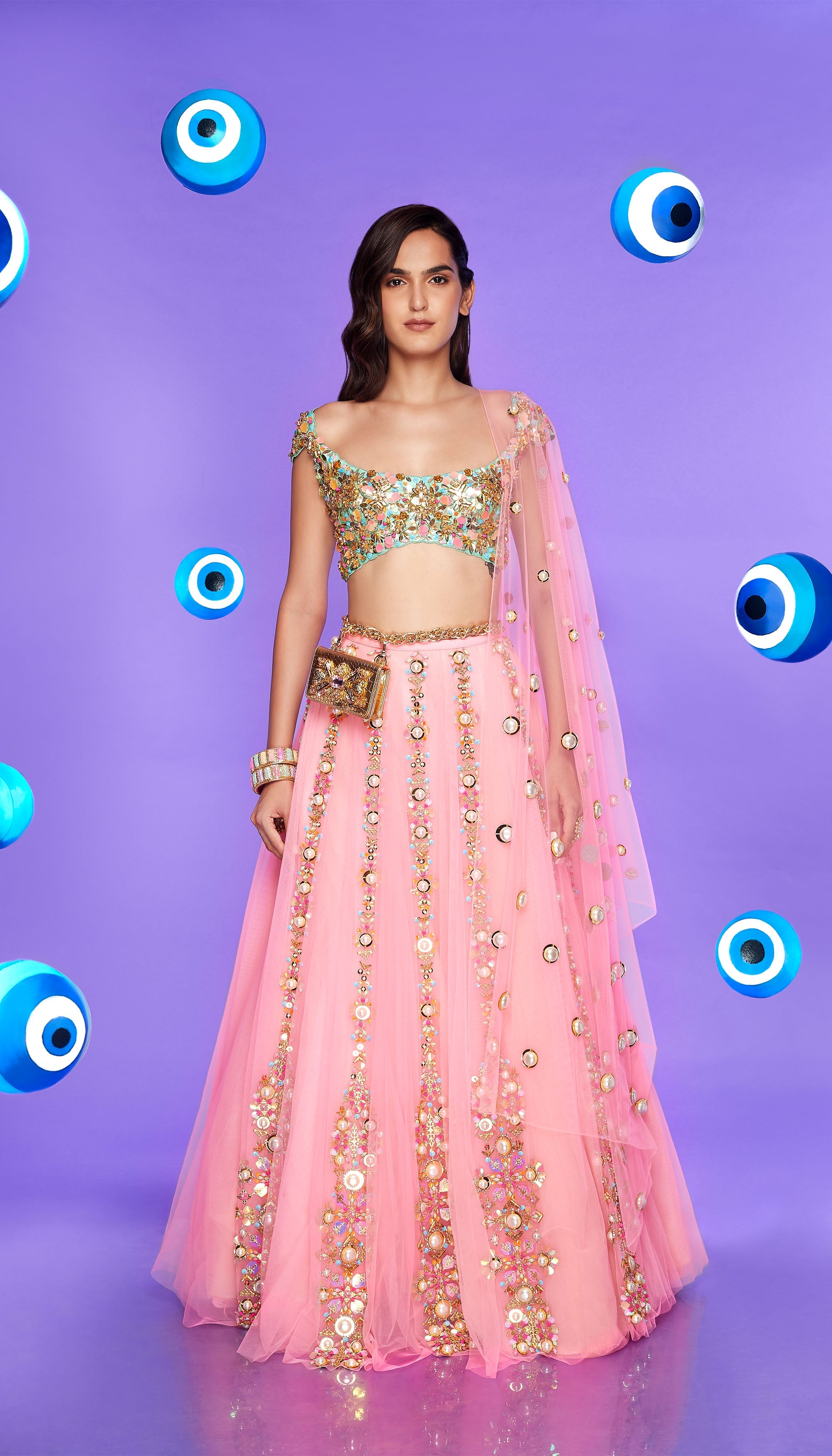 You-Who? - Pink Embellished Lehenga Set