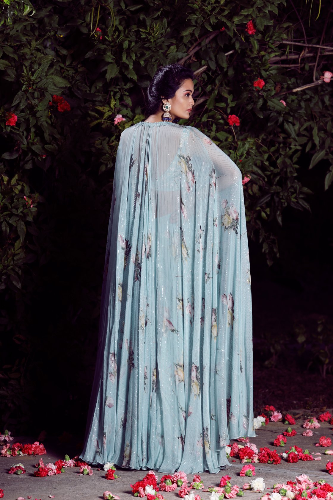 Aquamarine Cape Palazzo Set