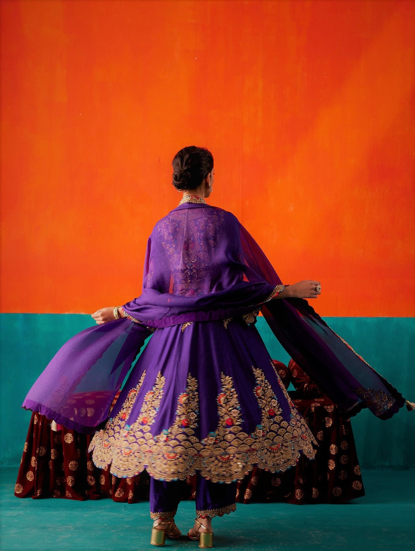 Luxury Purple Anarkali Set