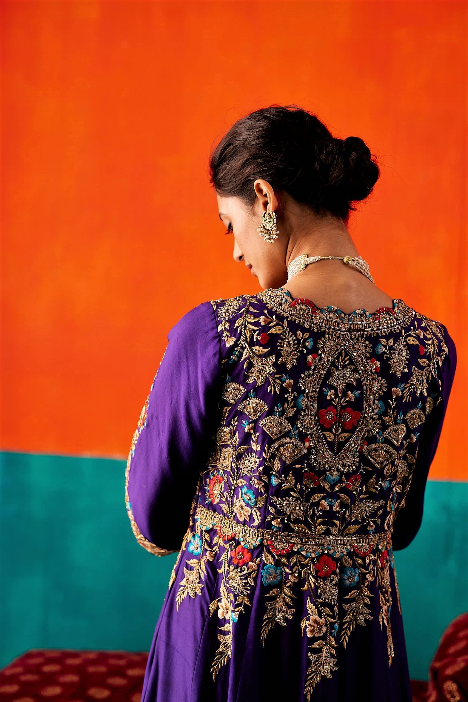 Luxury Purple Anarkali Set