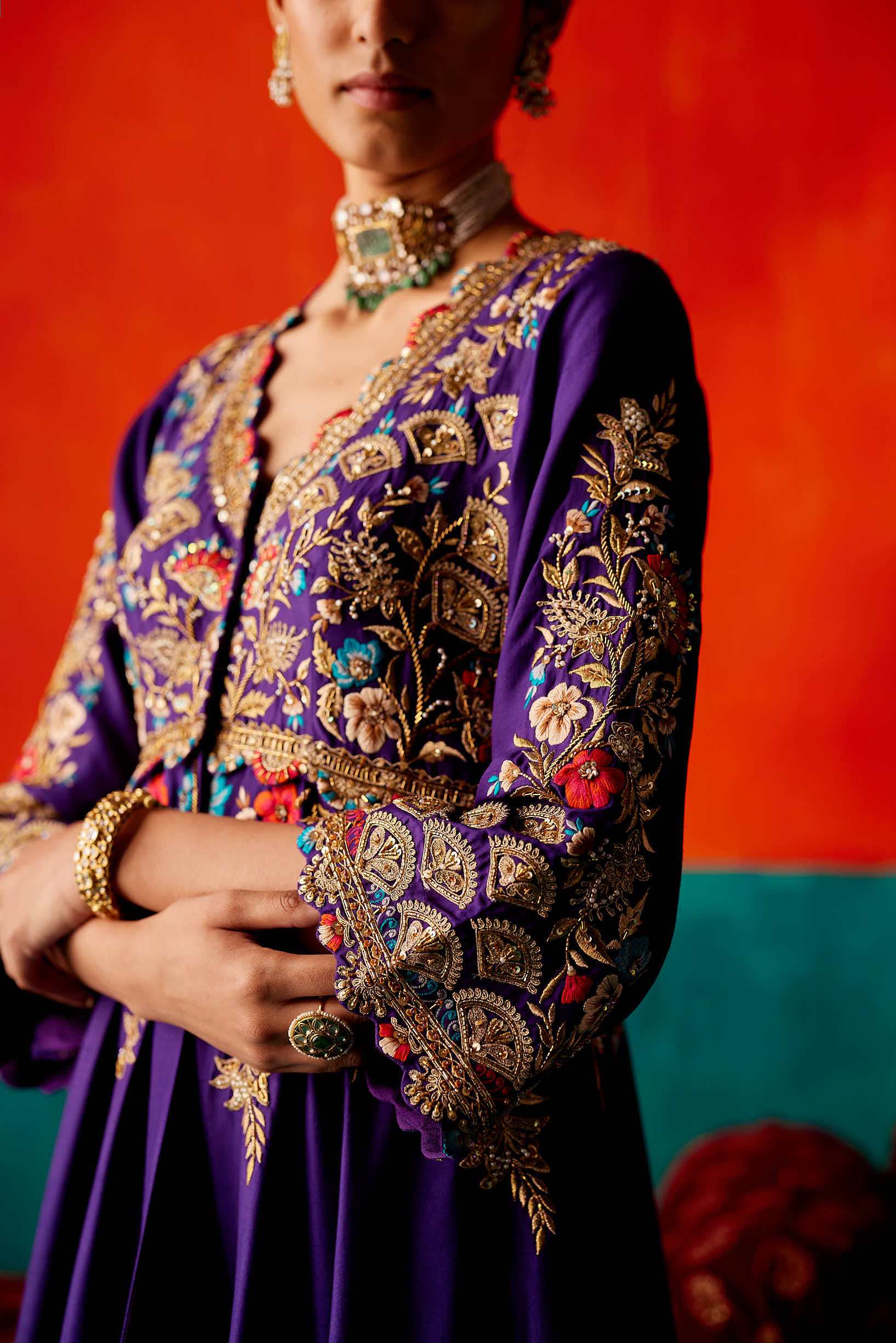 Luxury Purple Anarkali Set