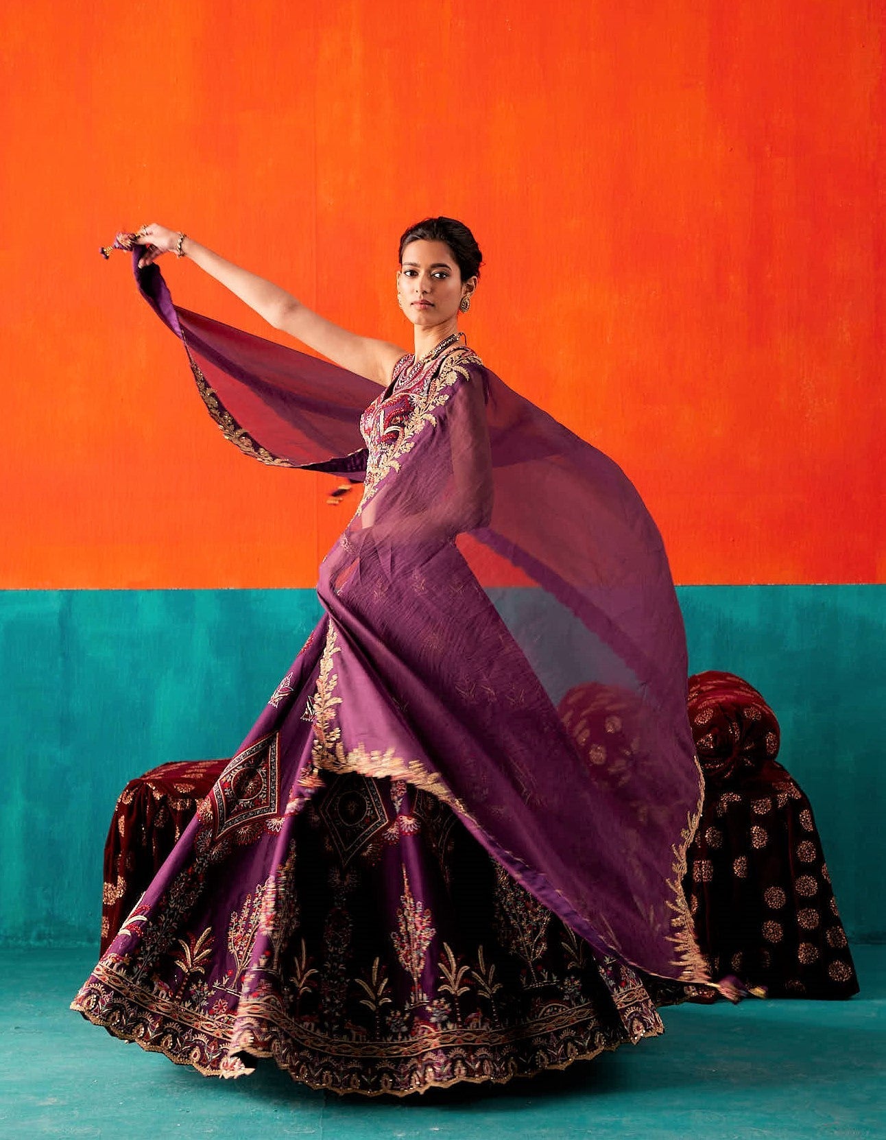 Dark Purple Lehenga Set