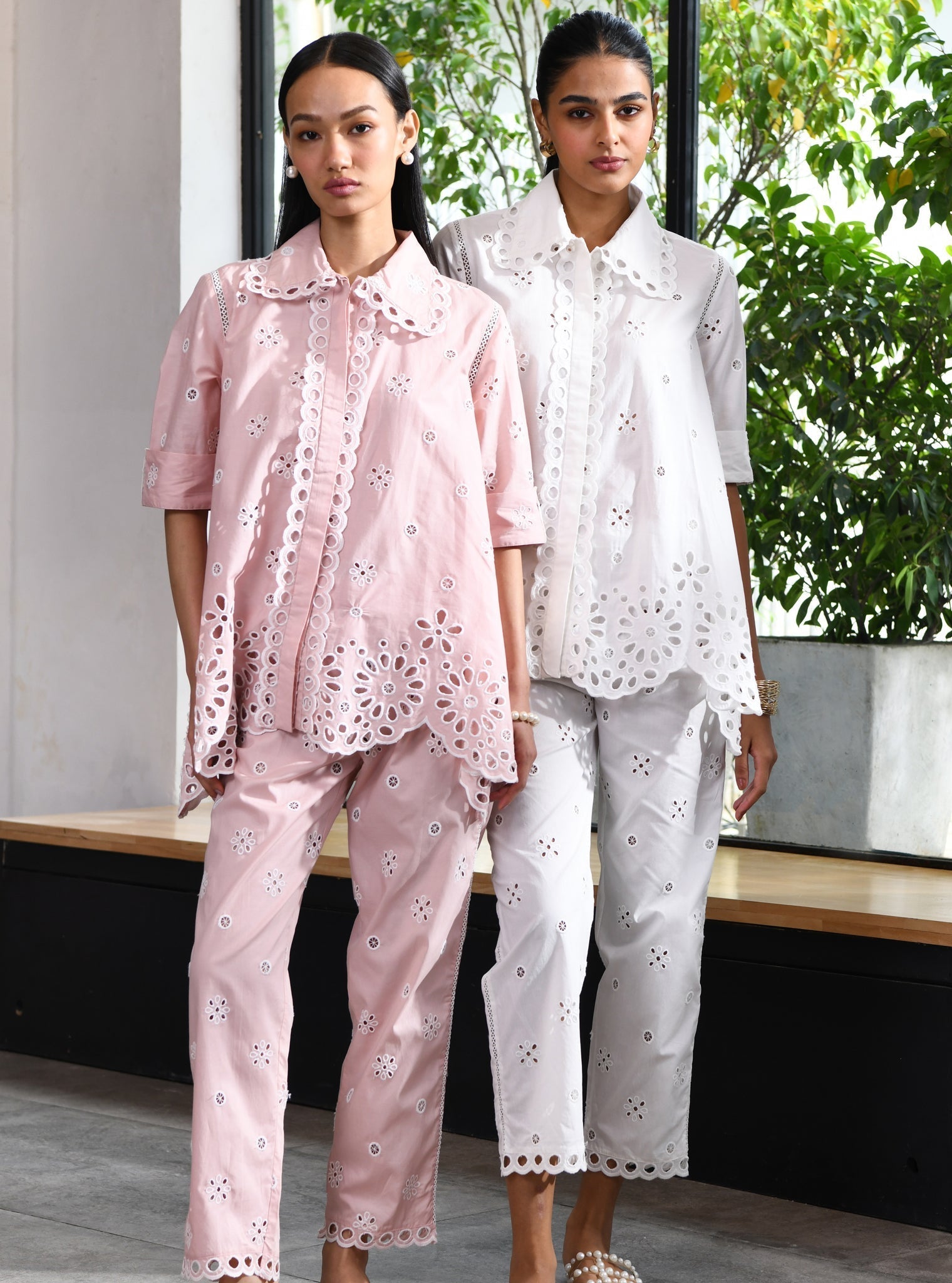 Mulmul Cotton Carlisle Pink Shirt With Carlisle Pink Pant