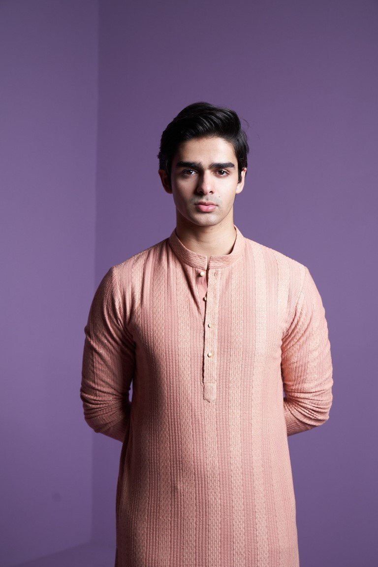 Salmon Pink Kurta Set
