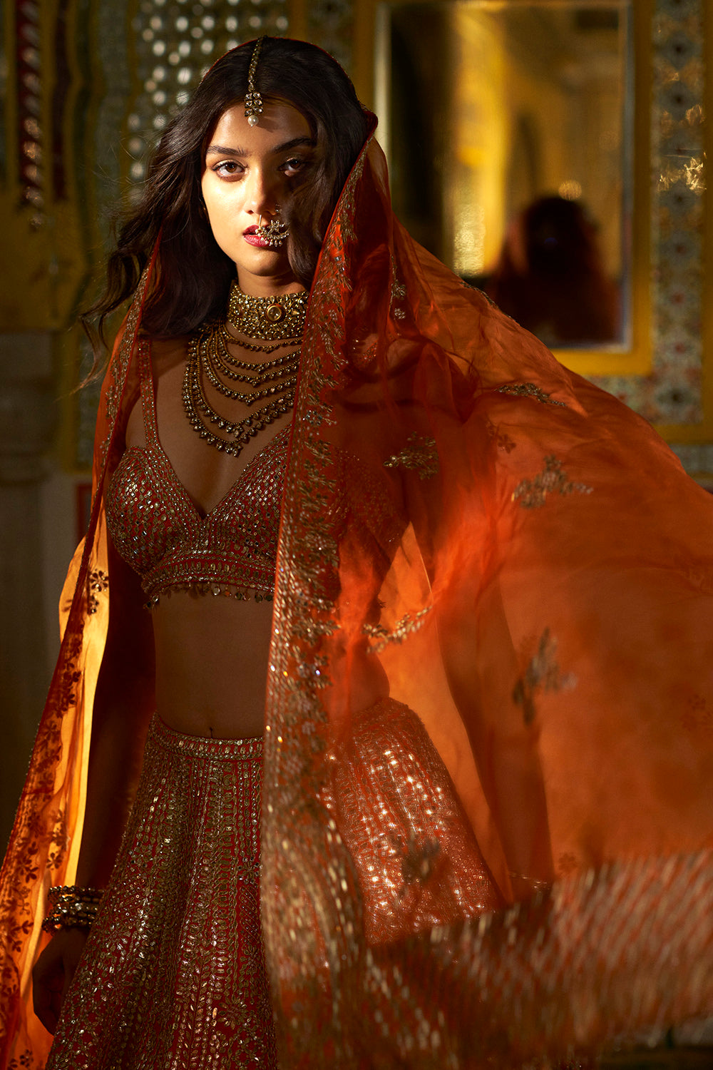 Orange Gota Patti Lehenga Set