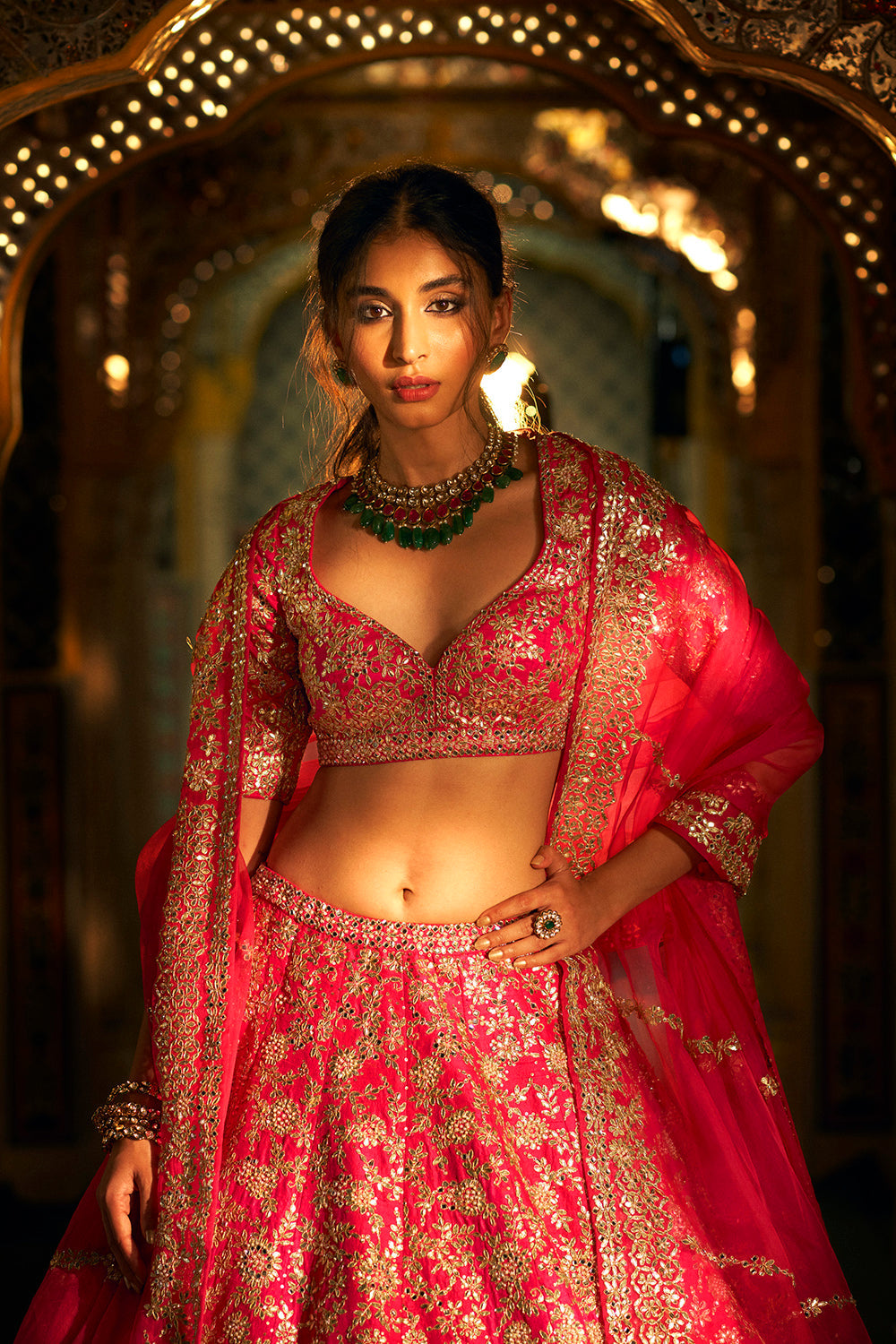 Hot Pink Gota Patti Lehenga Set