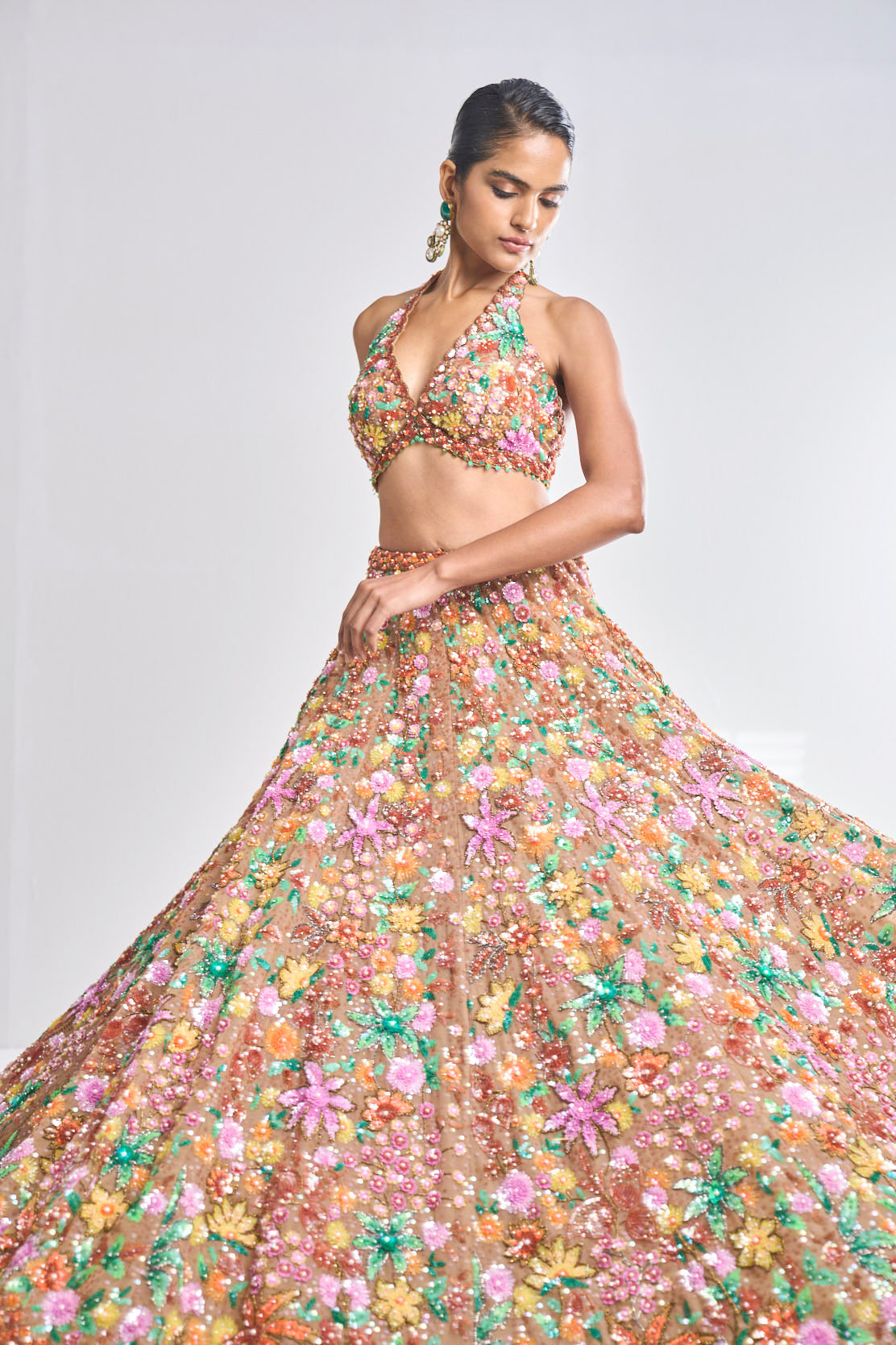 Caramel Multi-Coloured Lehenga Set