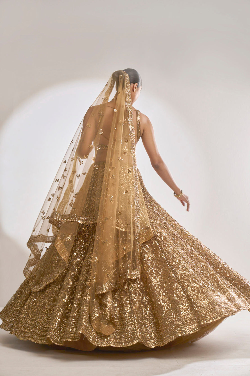 Copper Sequin Lehenga Set