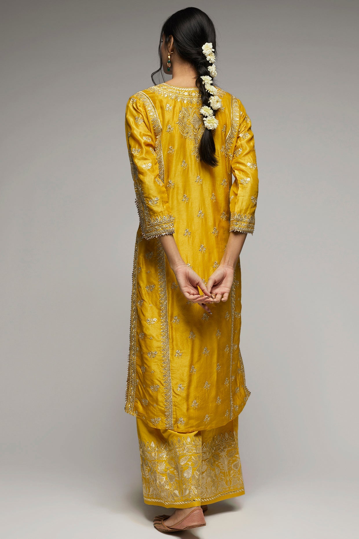 New Rati Pallazo Set Mustard