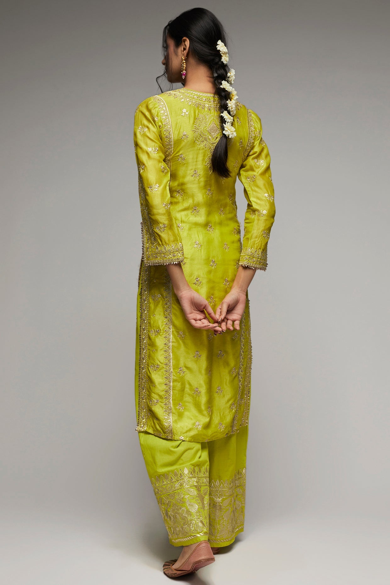 New Rati Pallazo Set Lime Green