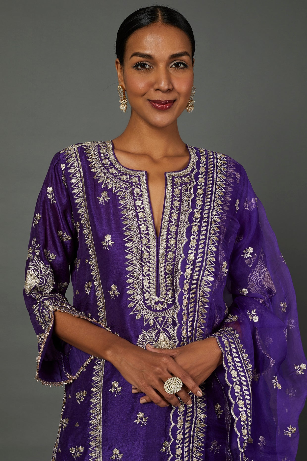 New Rati Pallazo Set Purple