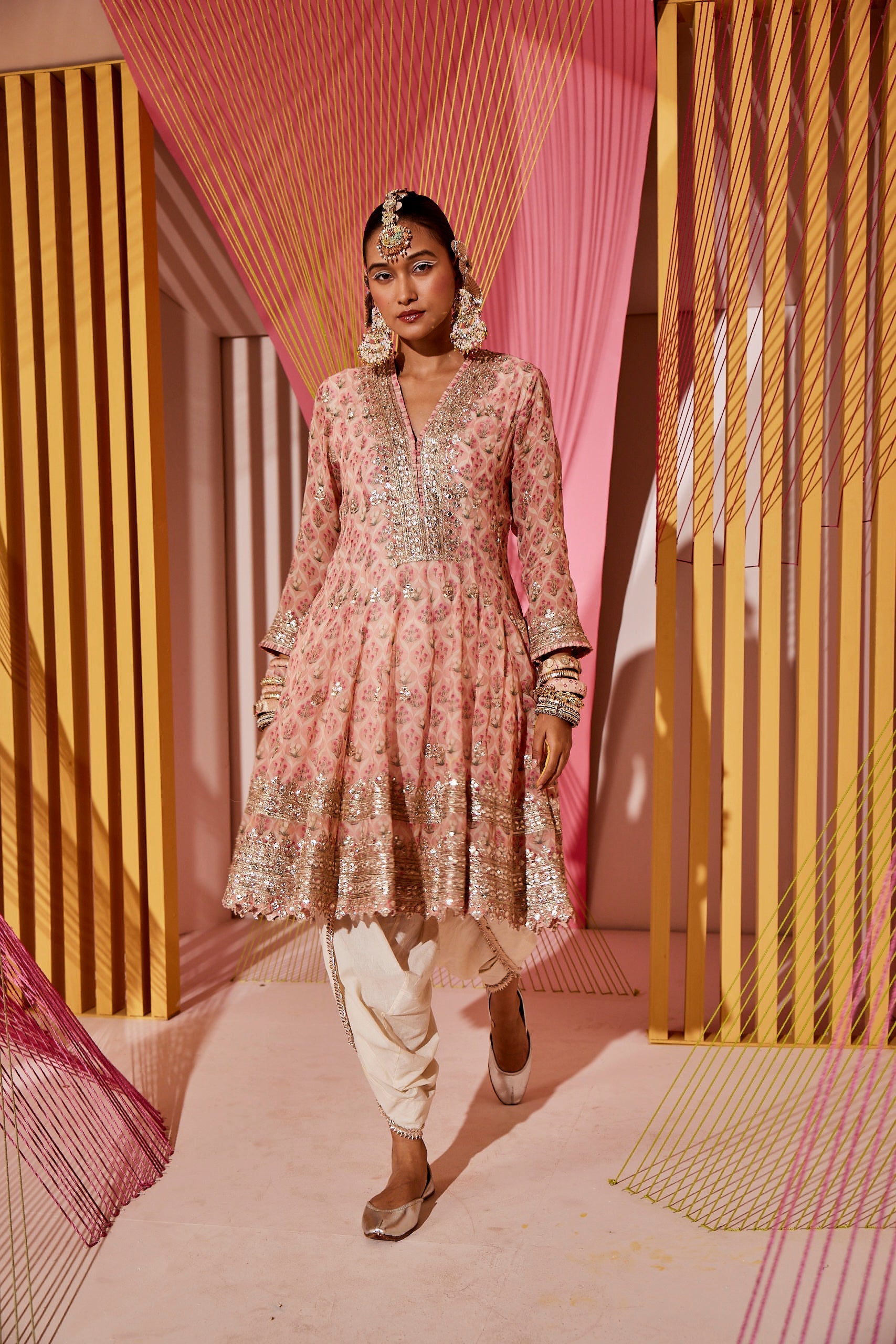 Nusrat Dhoti Set Gold