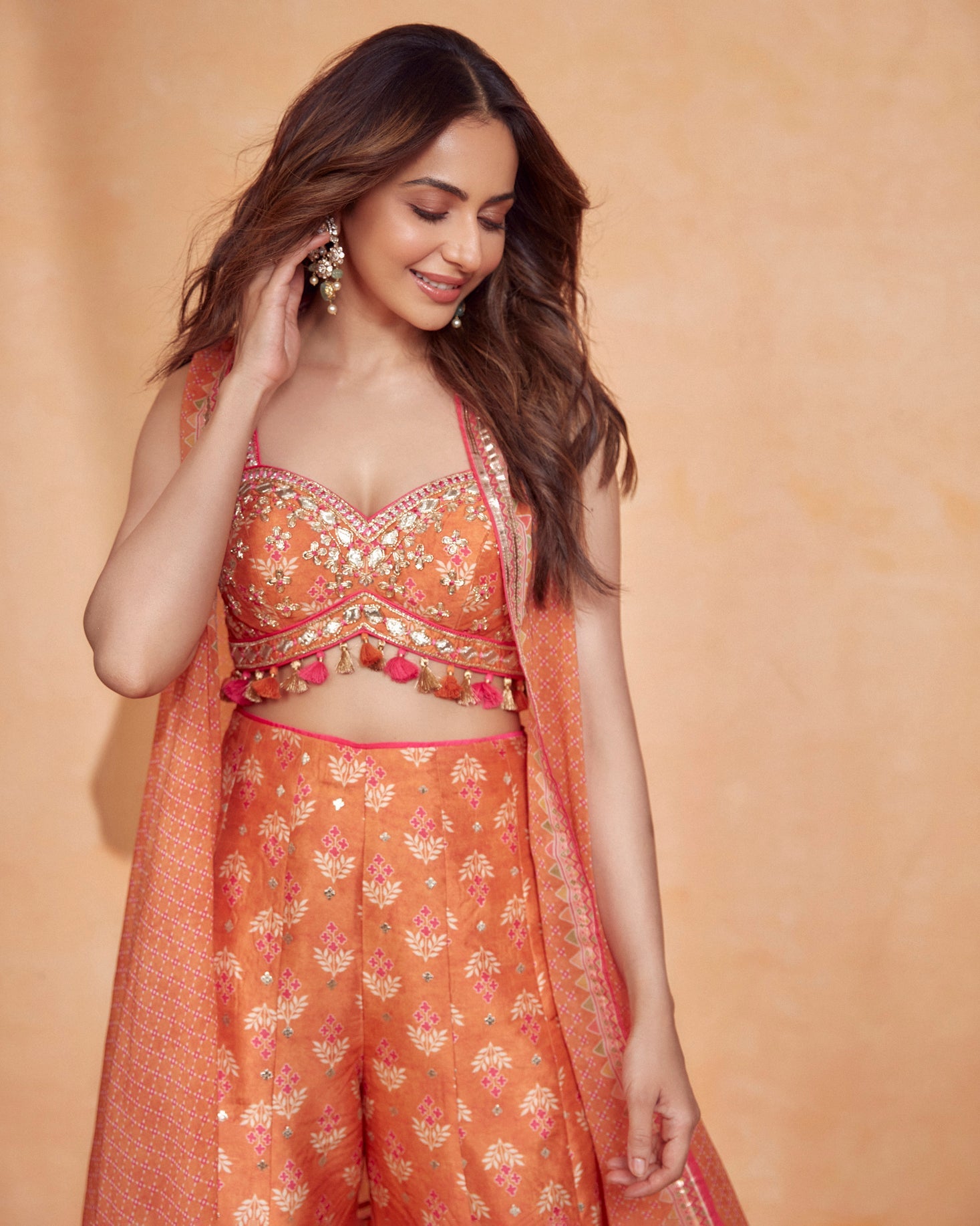 Rakulpreet Singh In Tilla Panel Pant With Cape