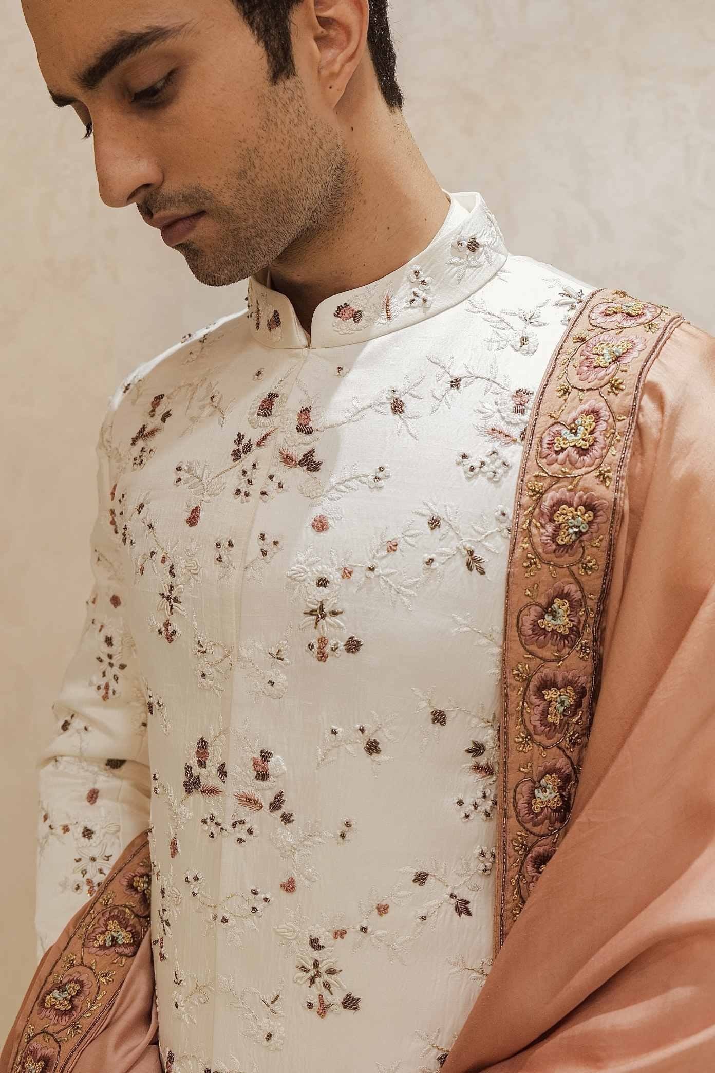 The Regal White Sherwani Set
