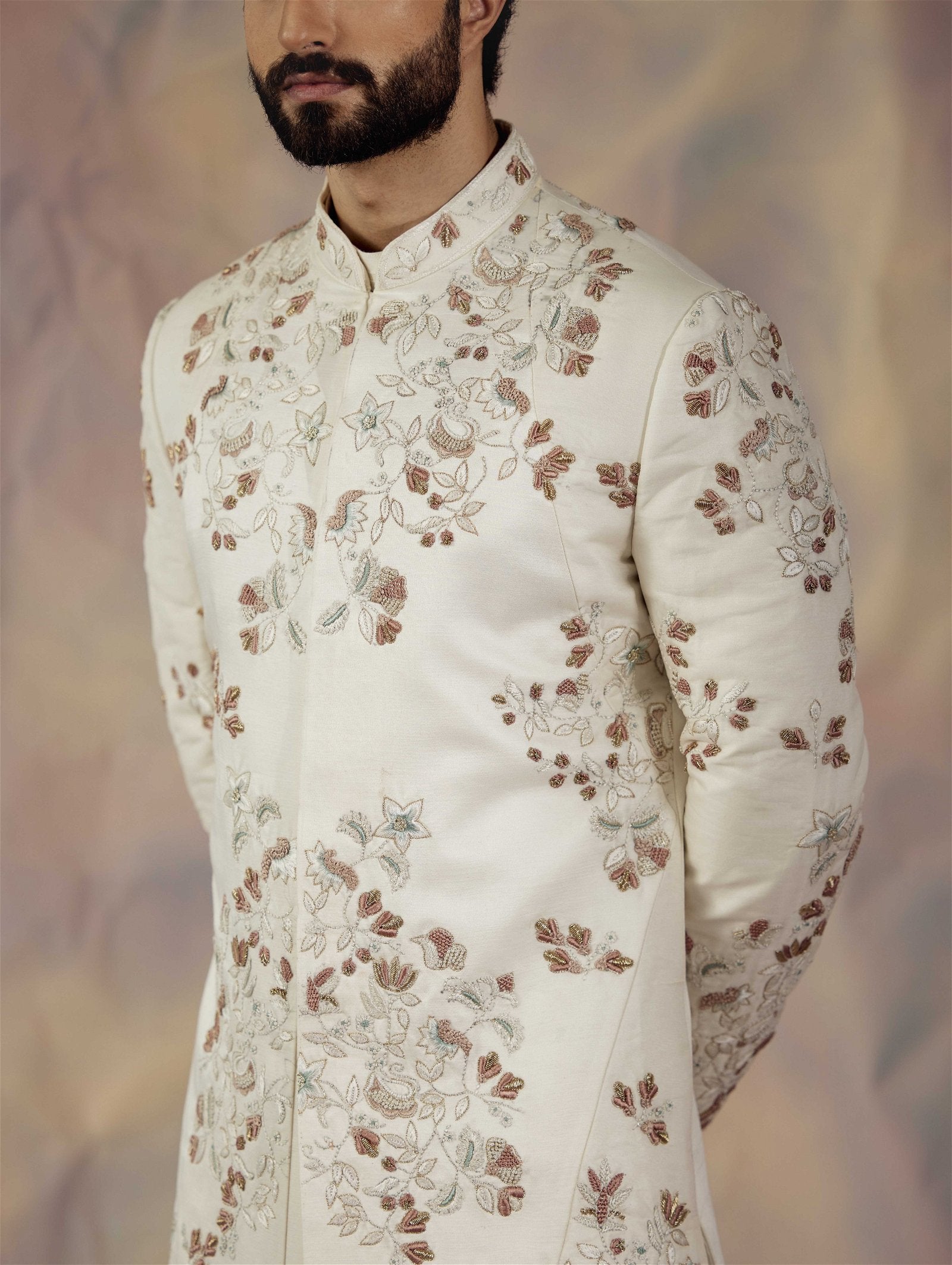 Ivory In Malaga Sherwani Set