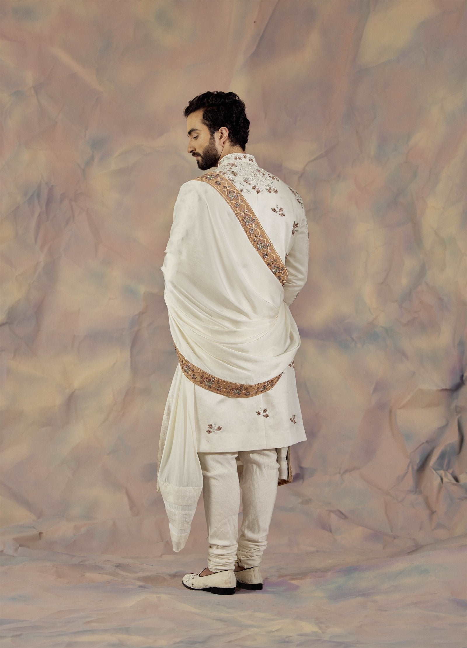 Ivory In Malaga Sherwani Set