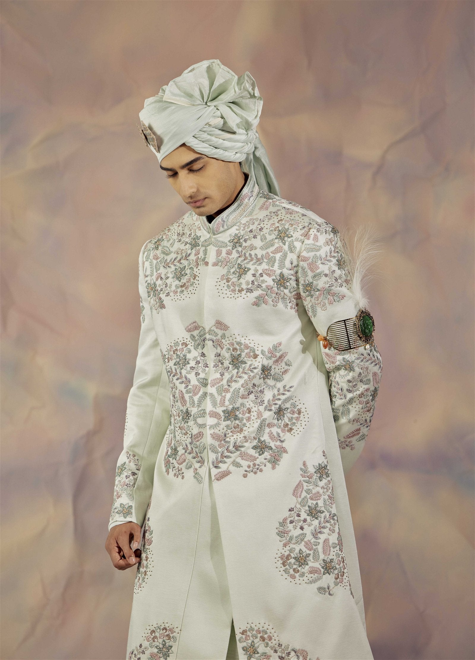 Hazy Blue Sherwani Set