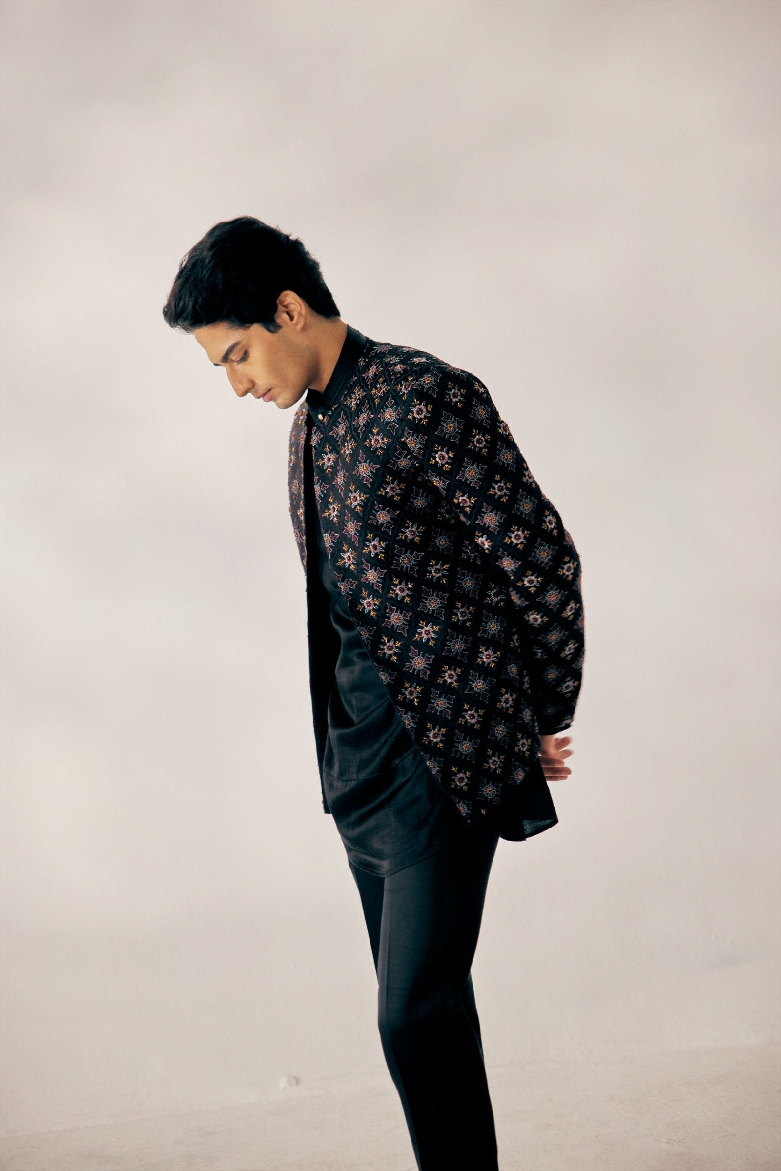 Black Rose Short Jacket Set