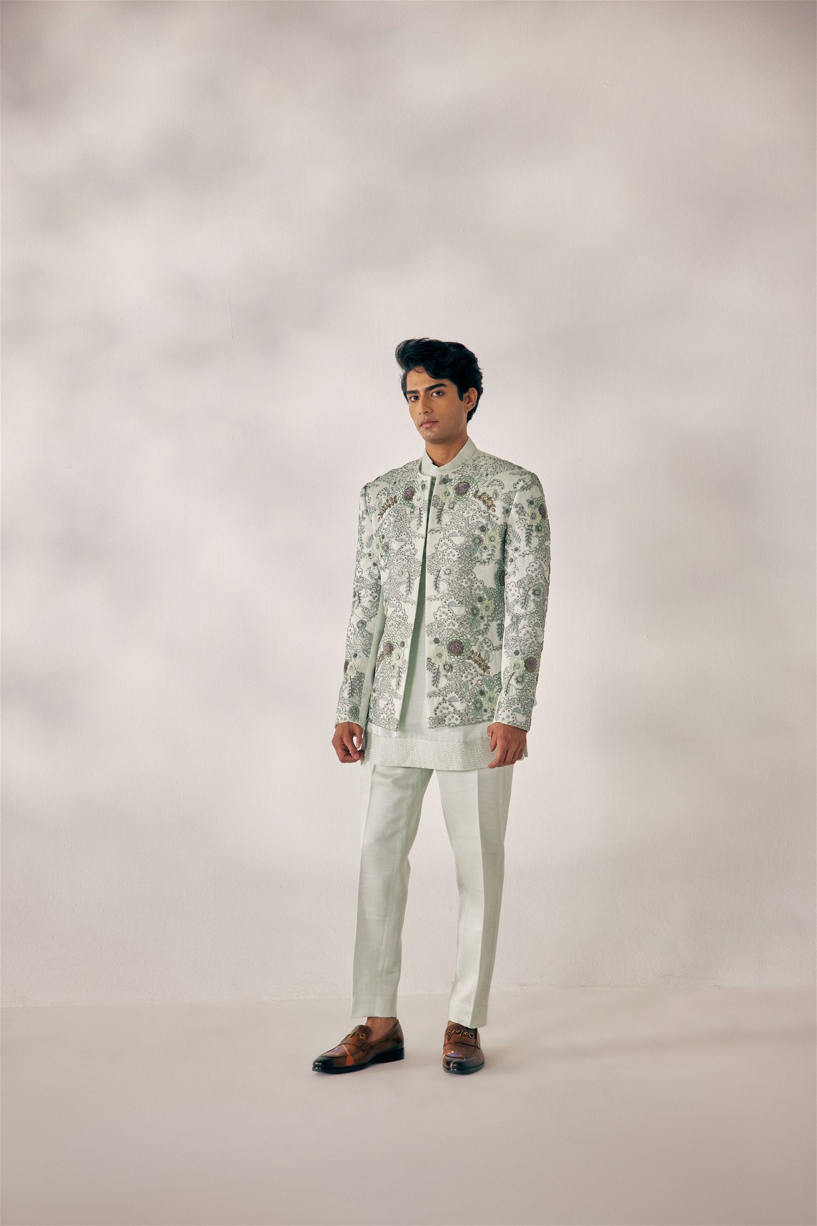 Slow Blue Short Jacket Set