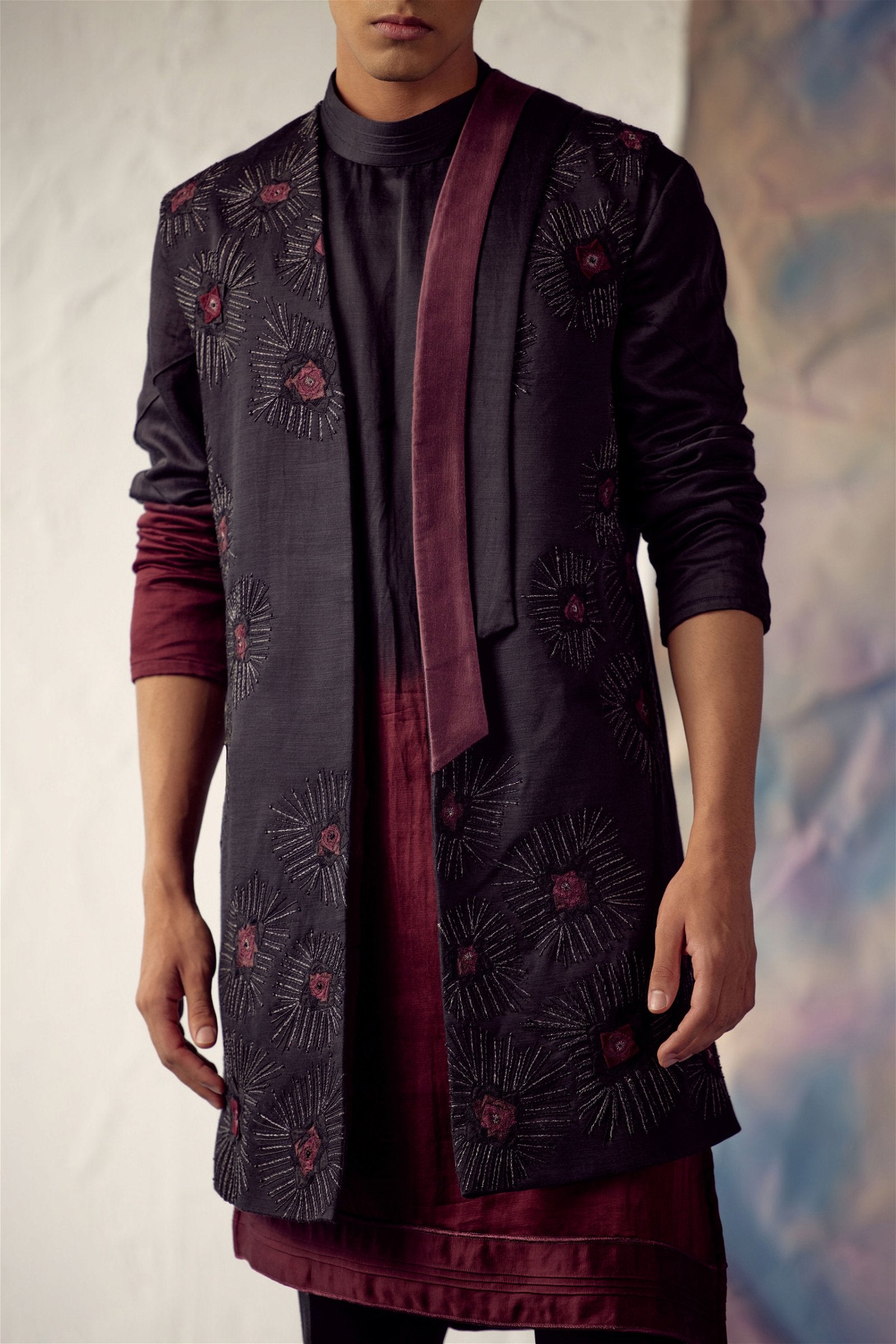 Black Omber Shrug Set