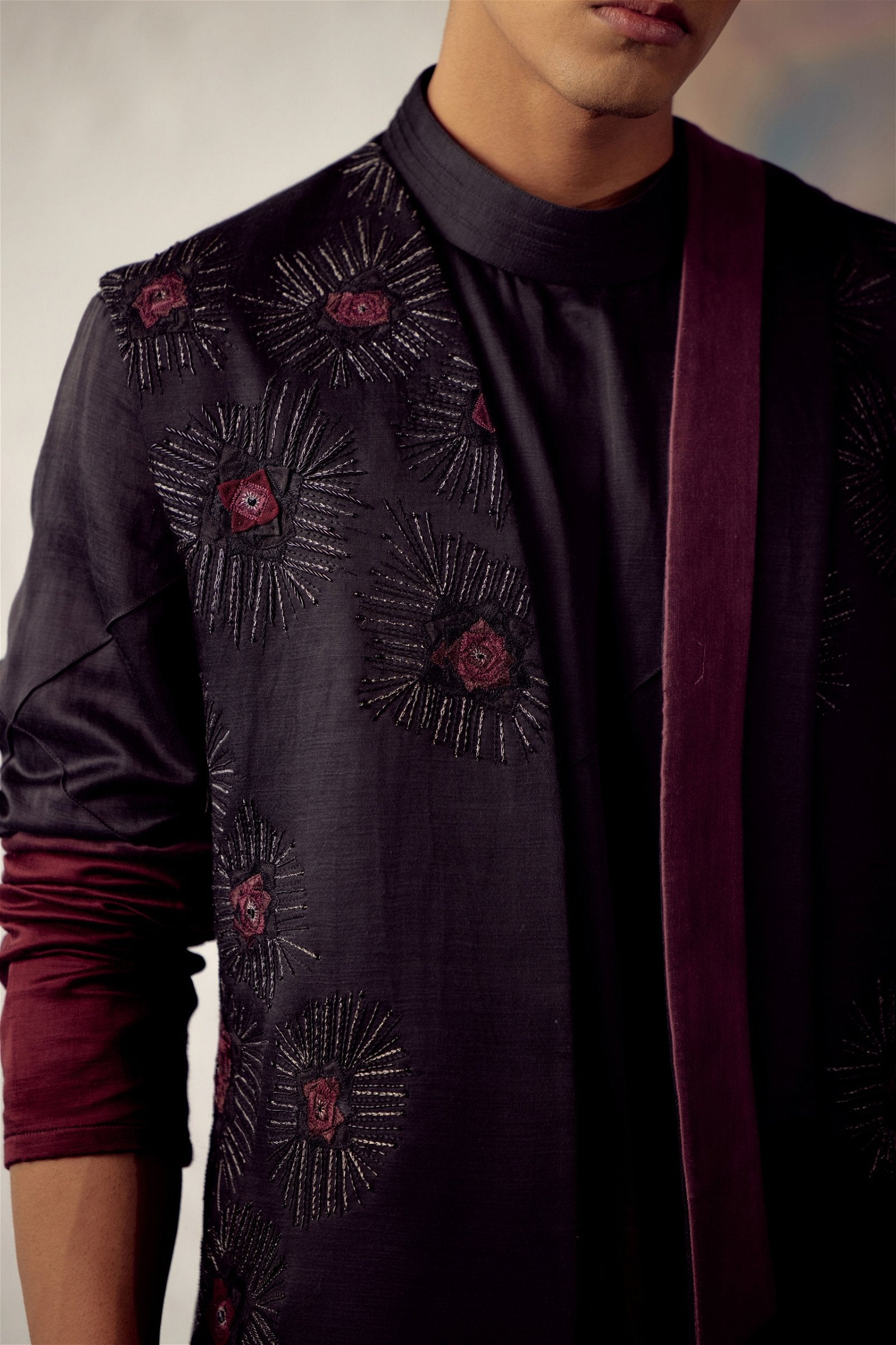 Black Omber Shrug Set