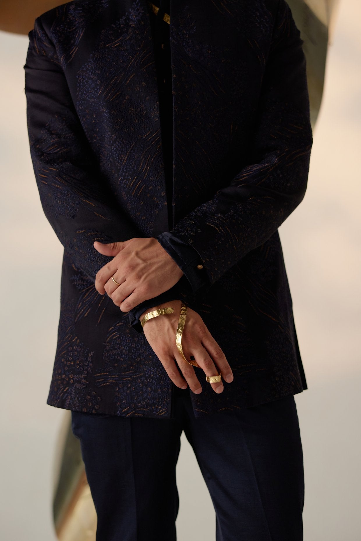 Celestial Long Bandhgala Set