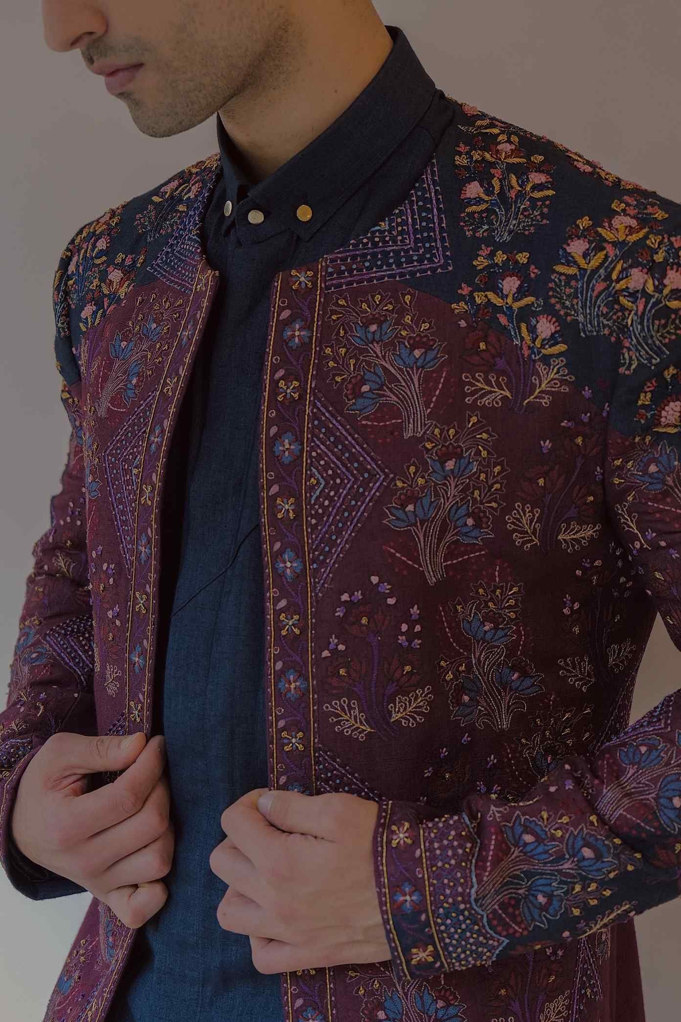 Midnight And Wine Contemporary Jacket Set