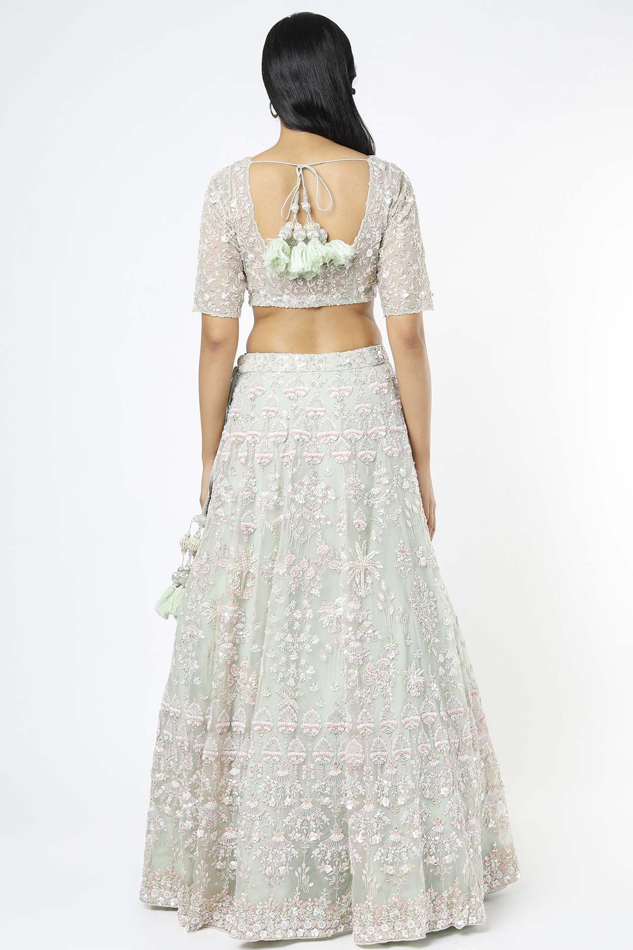 Mint Green Embellished Lehenga Set