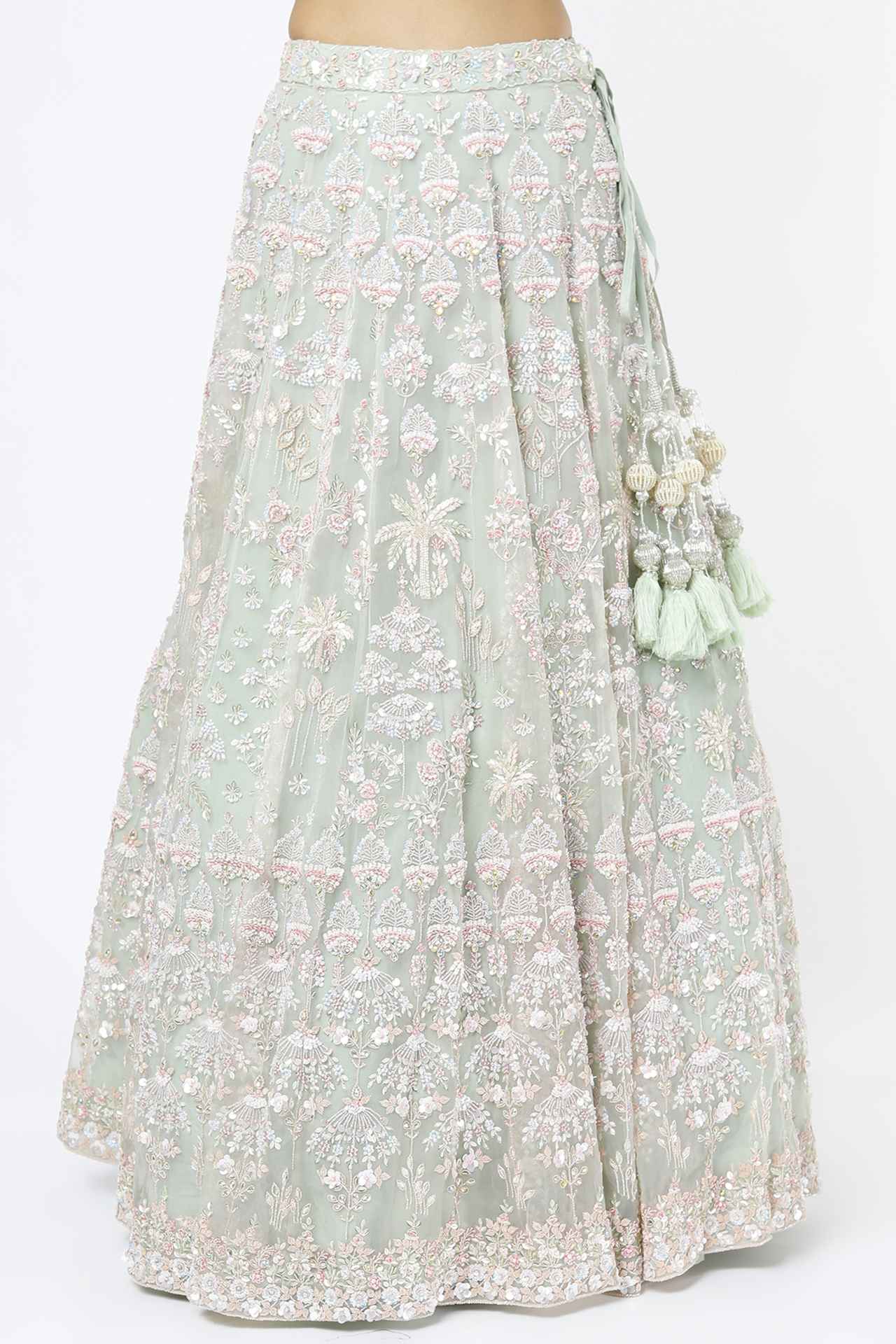 Mint Green Embellished Lehenga Set