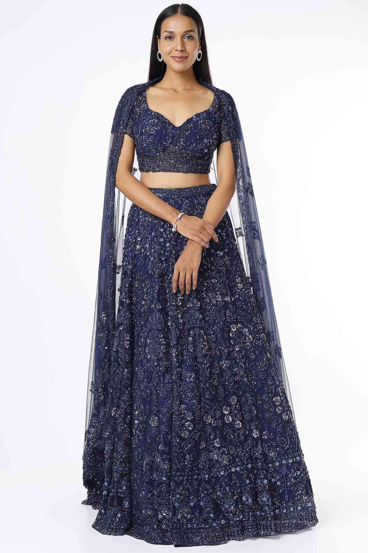 Midnight Blue Embellished Lehenga Set