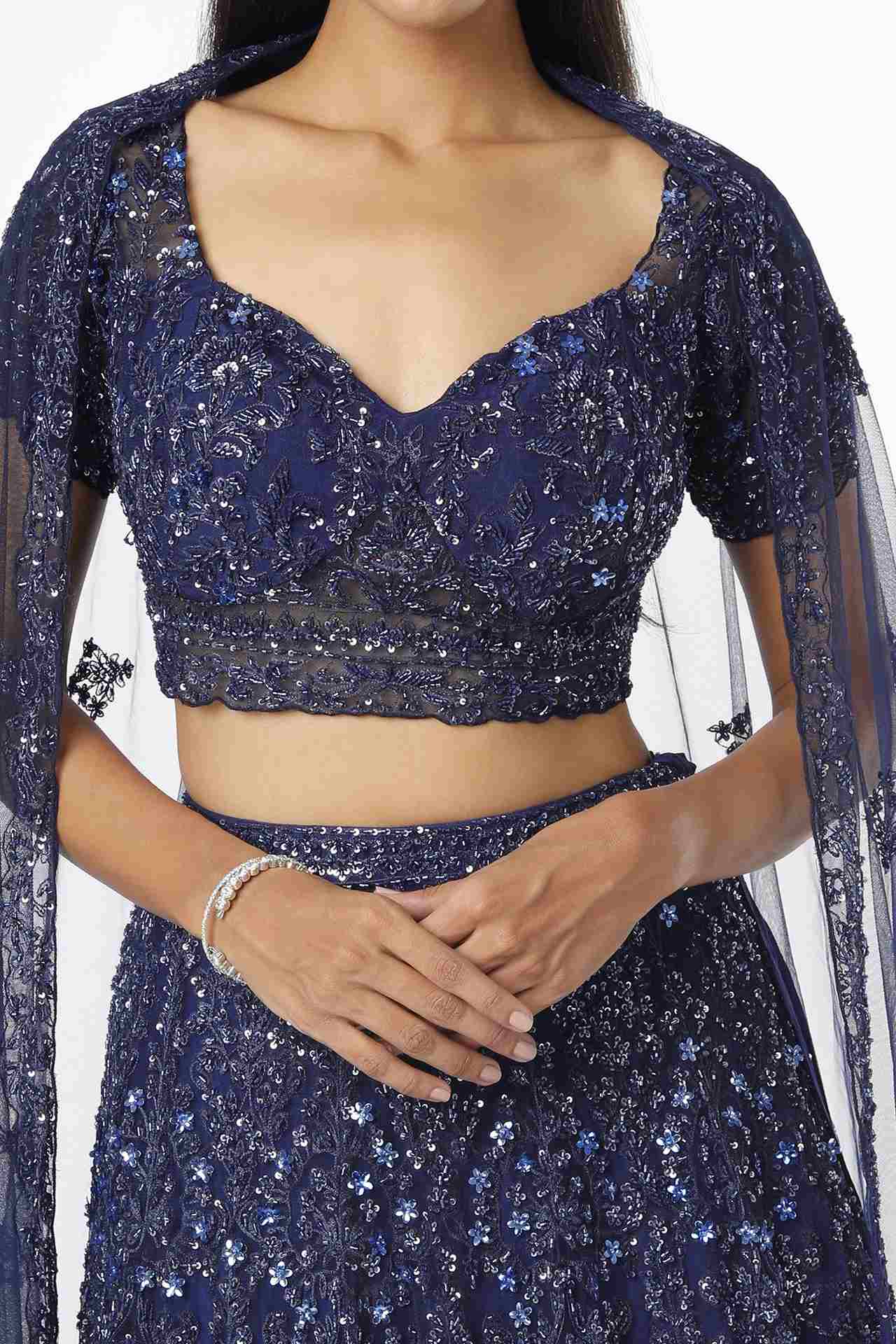 Midnight Blue Embellished Lehenga Set