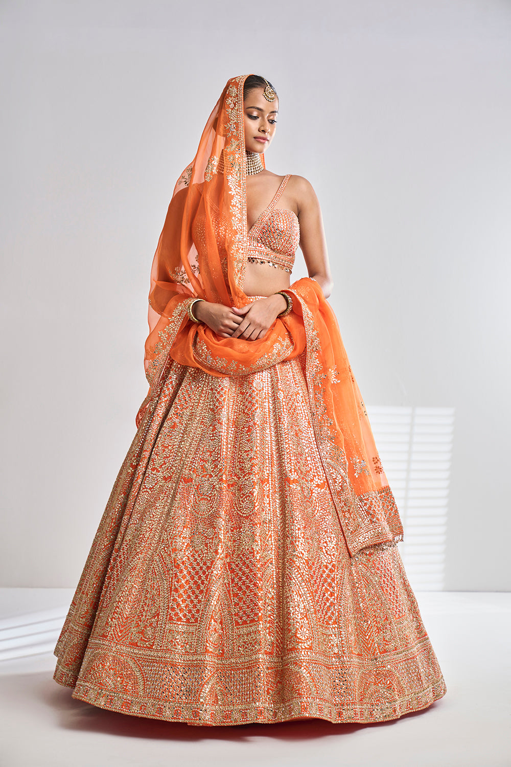 Orange Gota Patti Lehenga Set