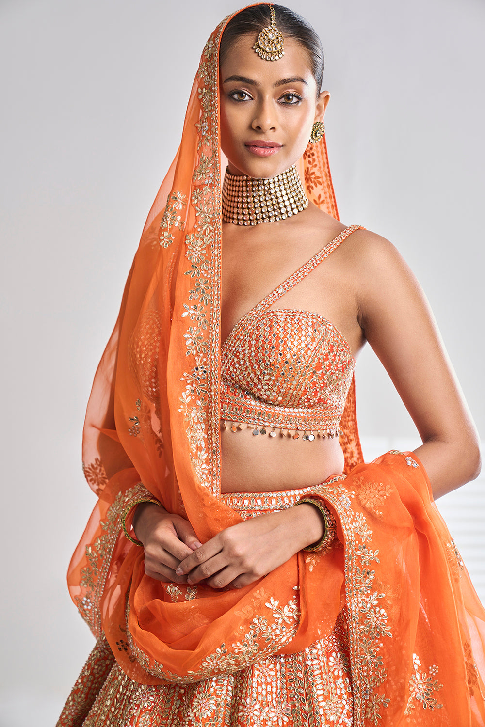 Orange Gota Patti Lehenga Set