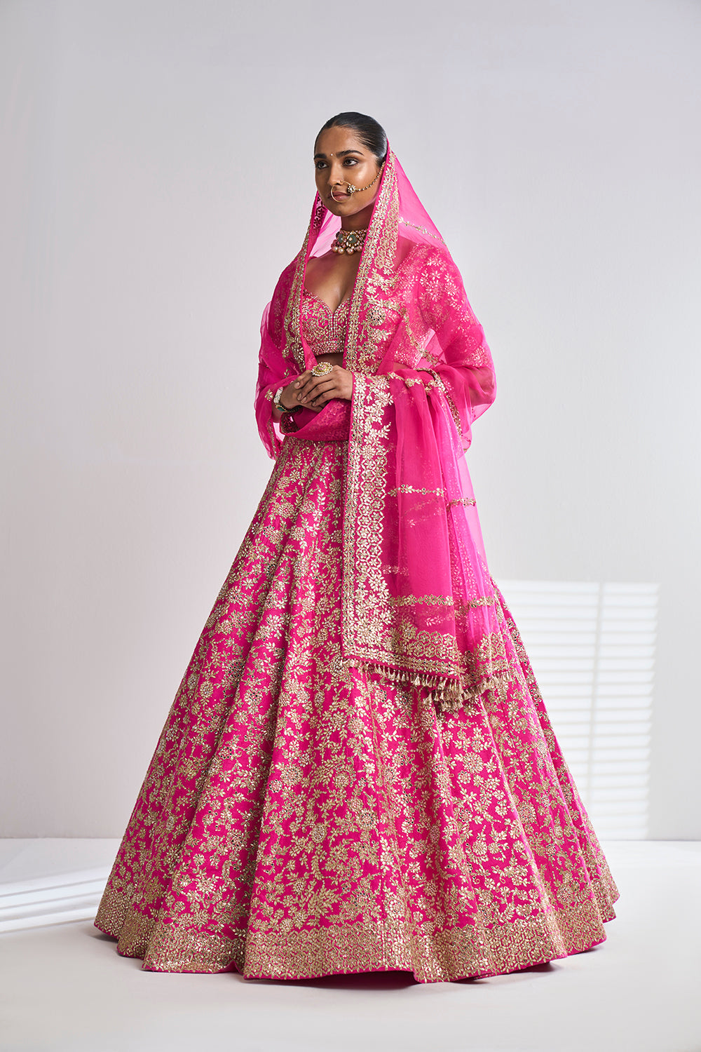 Hot Pink Gota Patti Lehenga Set