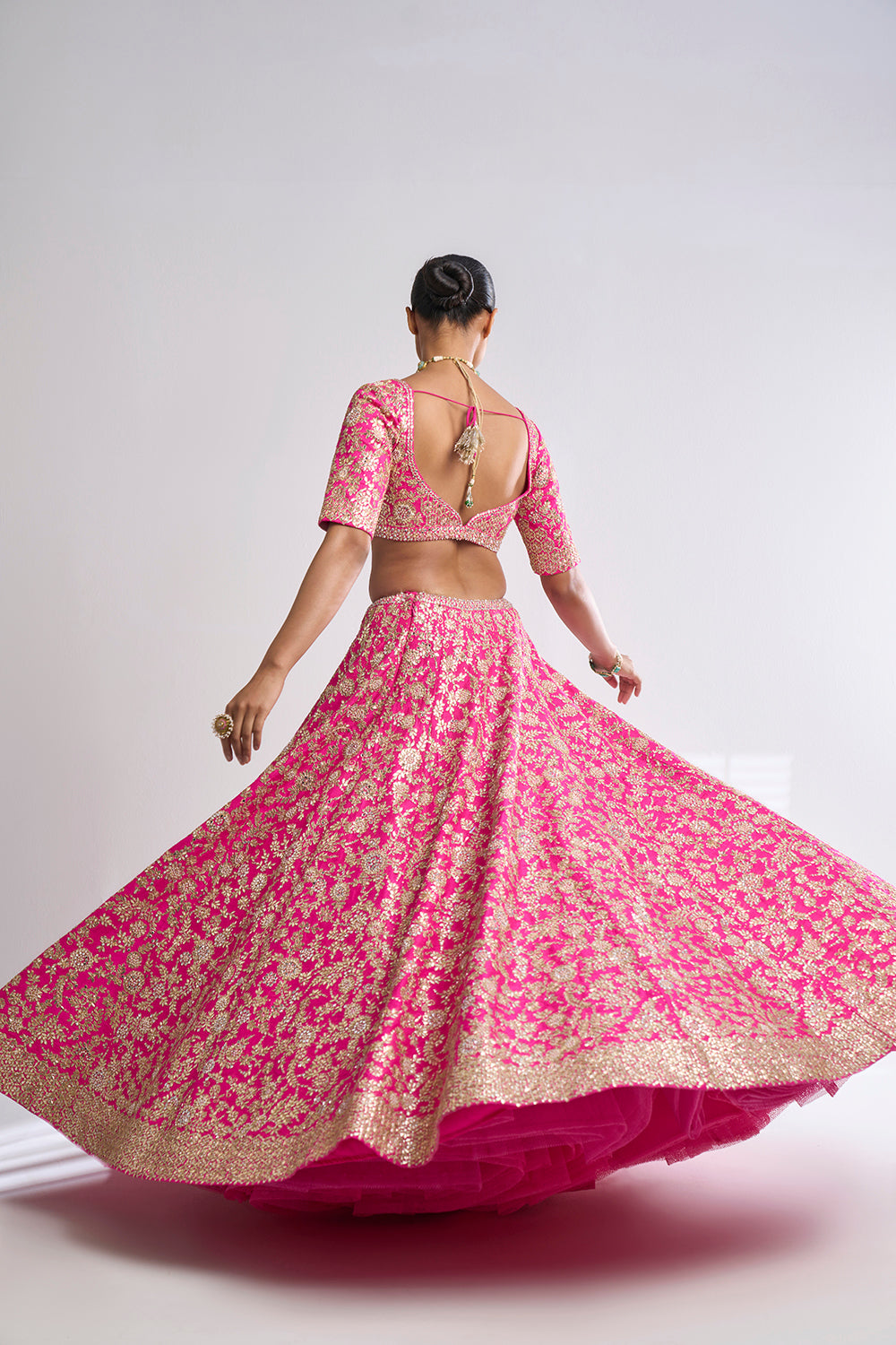 Hot Pink Gota Patti Lehenga Set