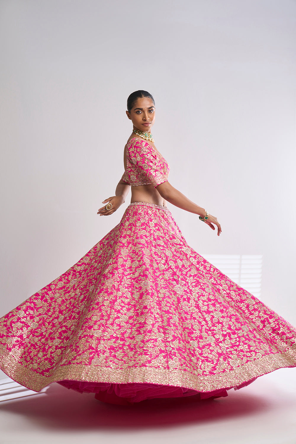 Hot Pink Gota Patti Lehenga Set