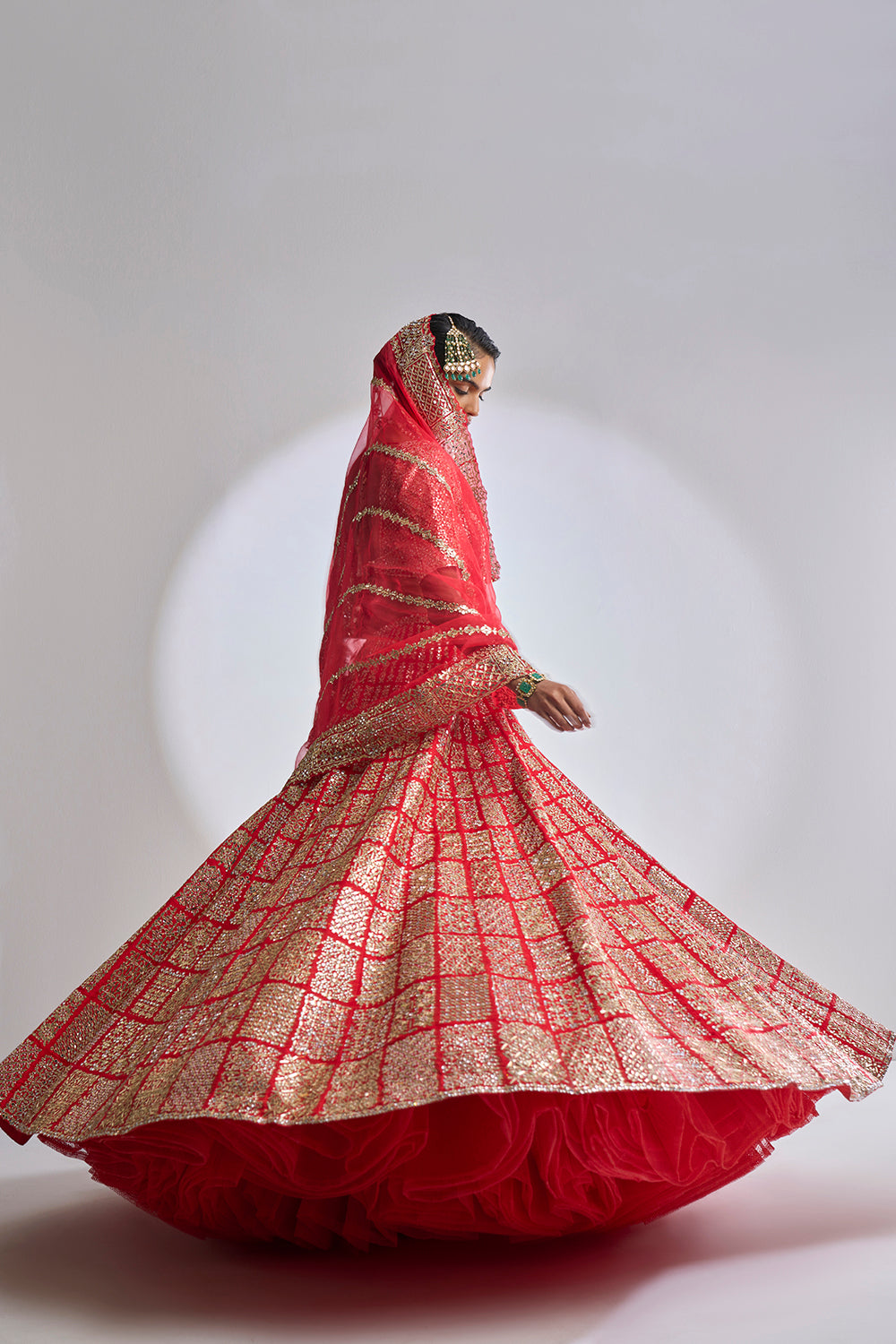 Red Gota Patti Lehenga Set