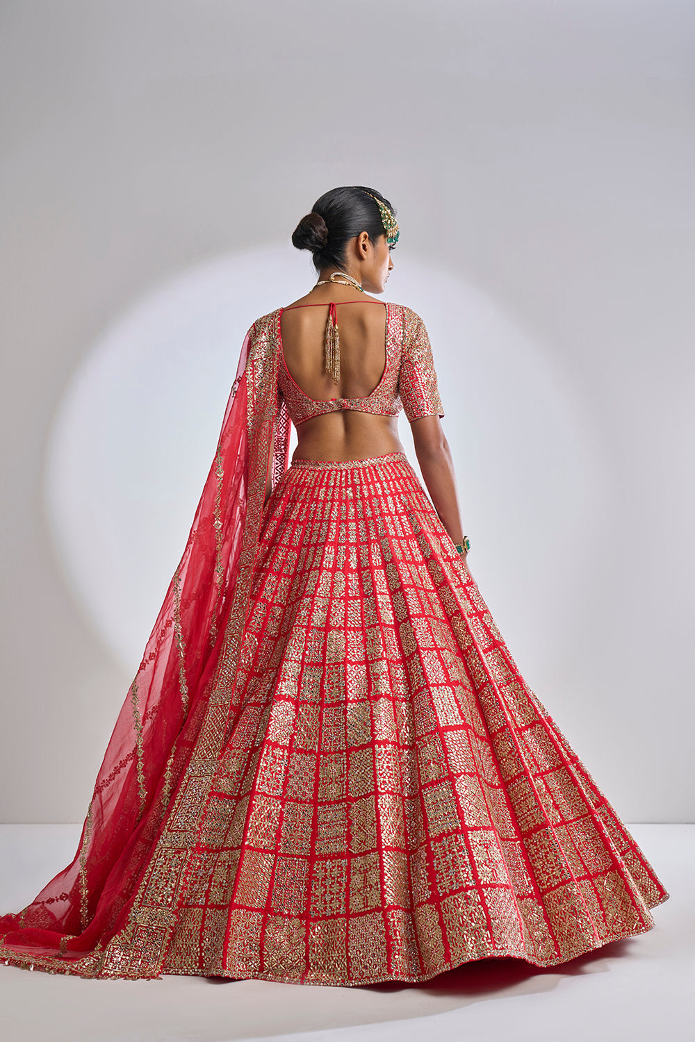 Red Gota Patti Lehenga Set